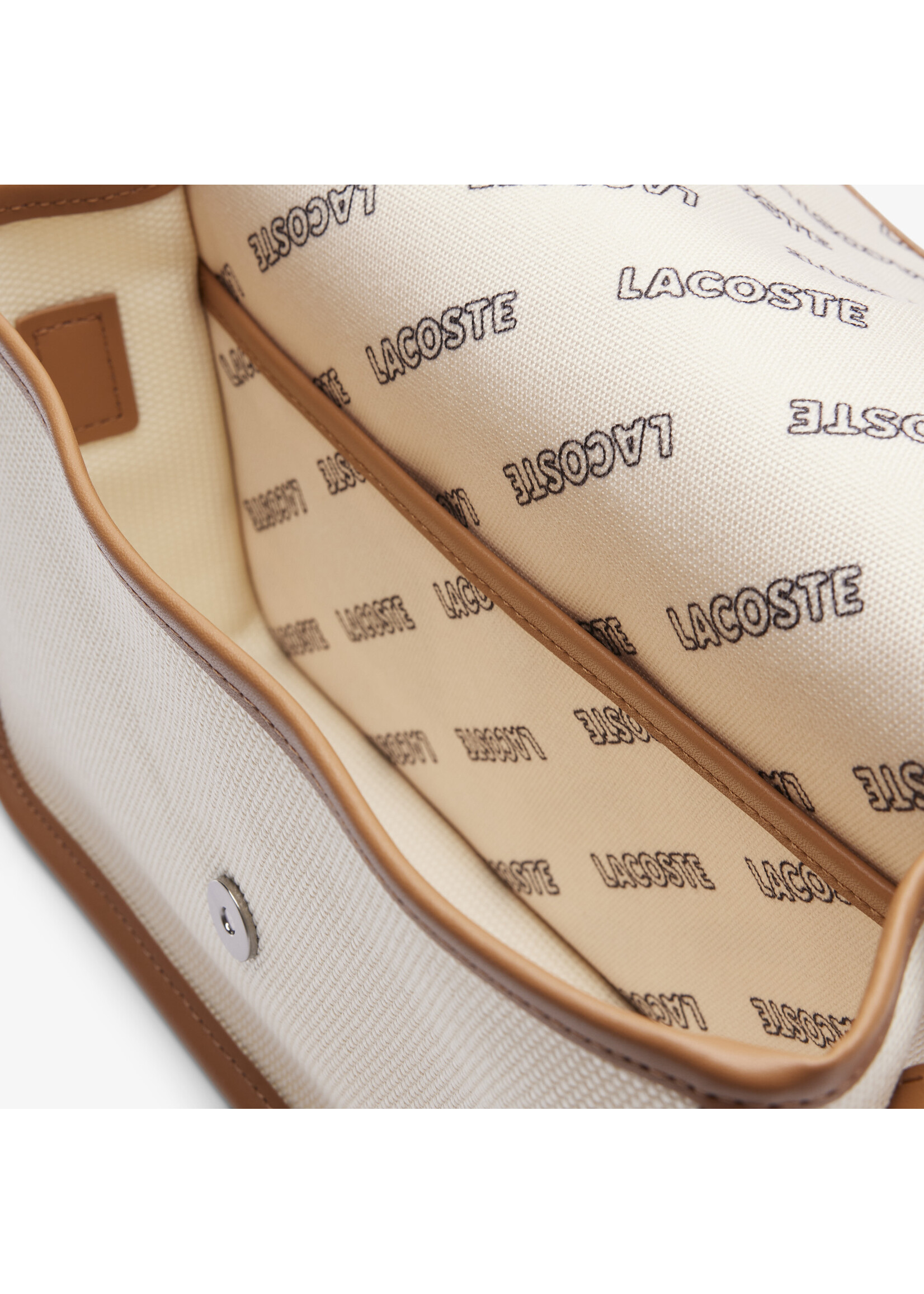 LACOSTE Sac à bandoulière en coton à rabat en toile Heritage-Naturel