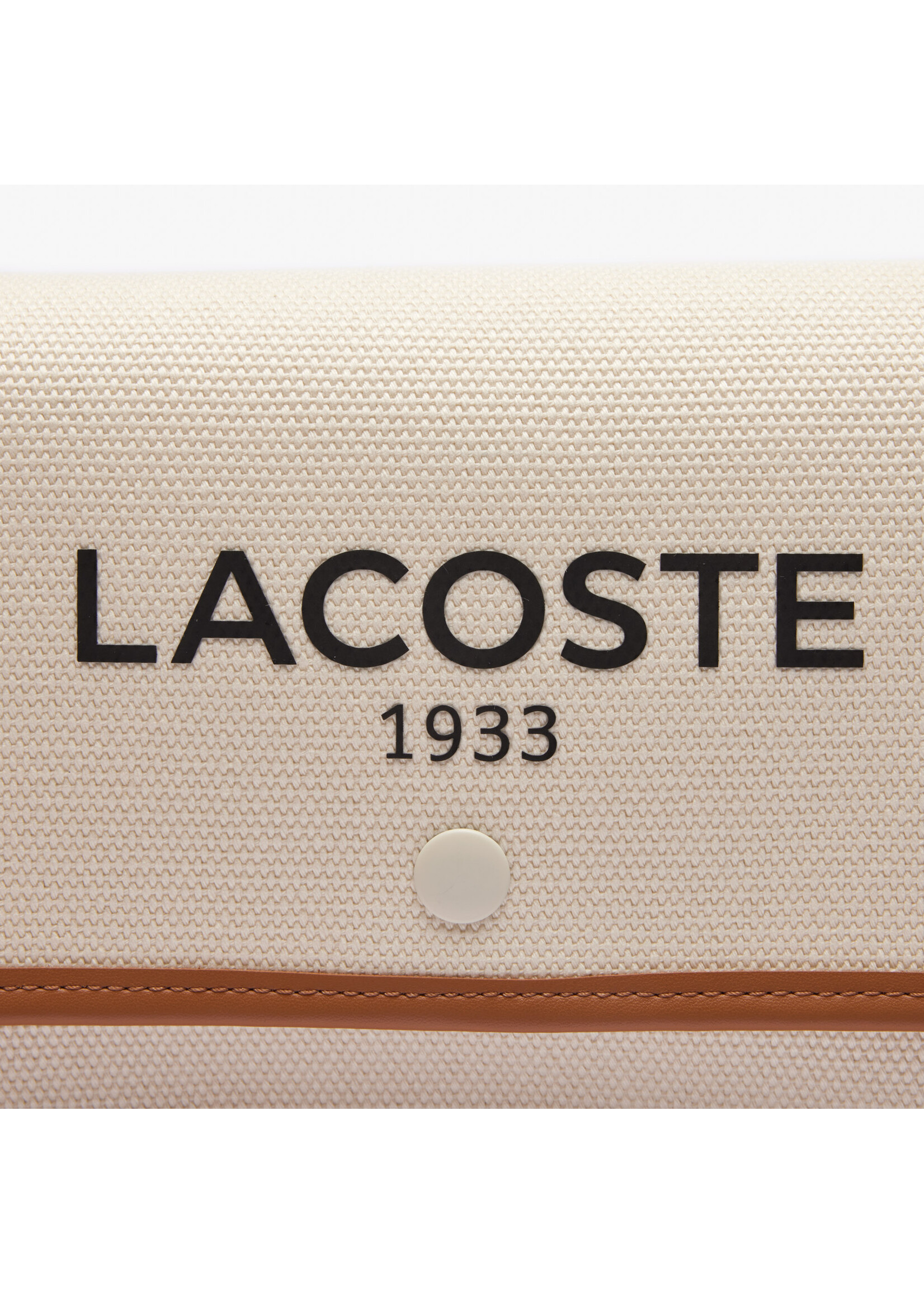 LACOSTE Sac à bandoulière en coton à rabat en toile Heritage-Naturel