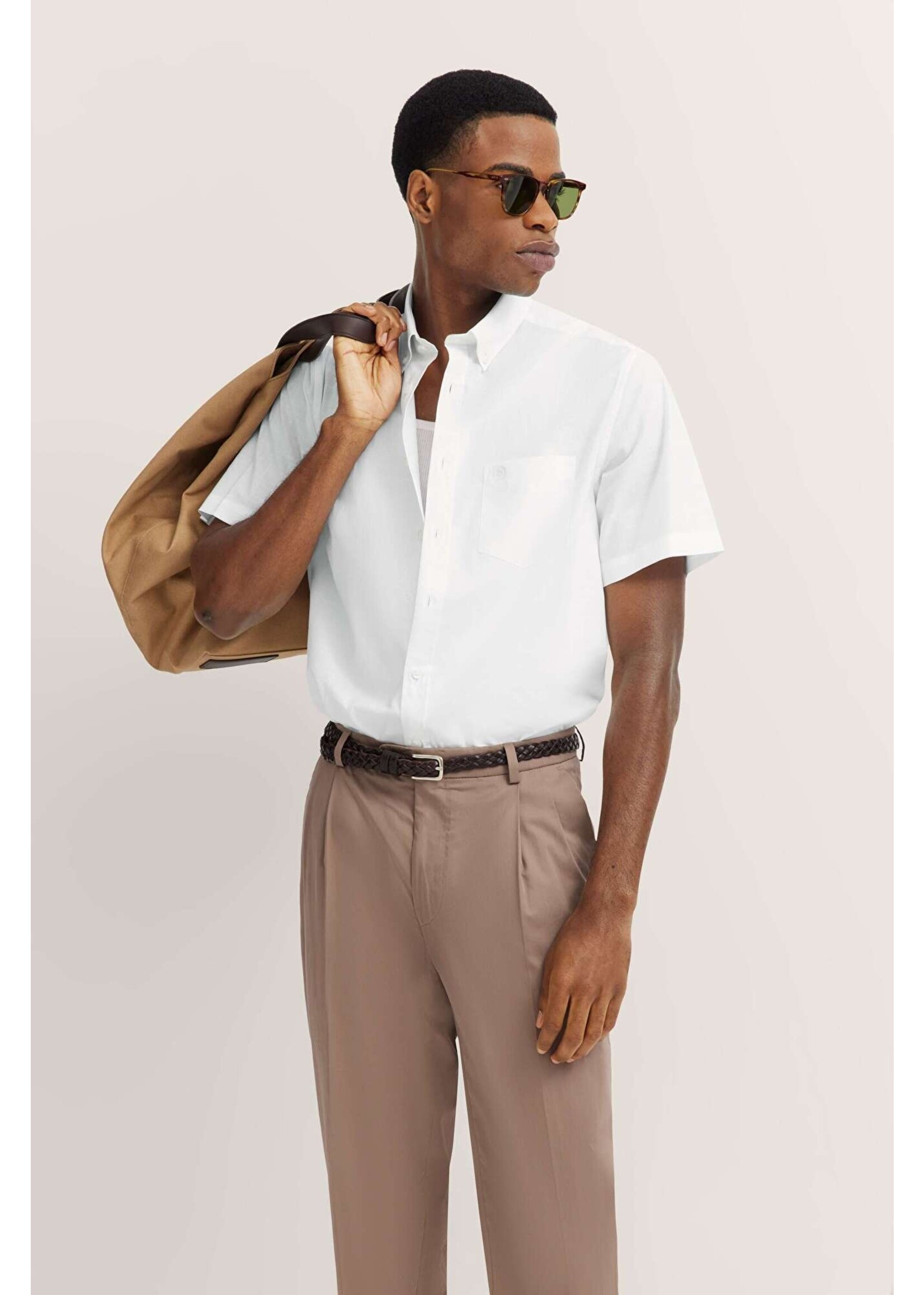 BUGATTI Chemise Bugatti MC unie à boutons au col