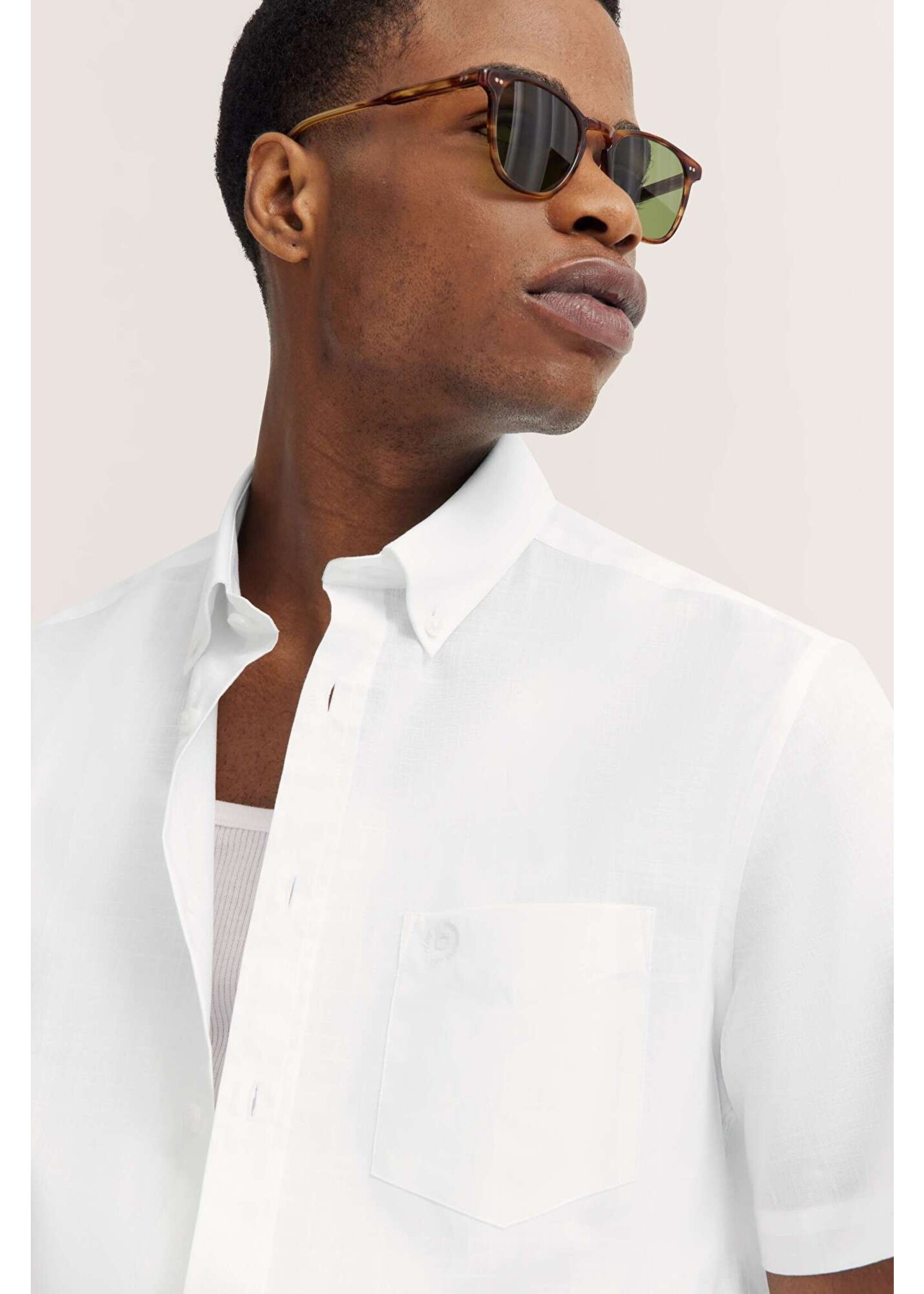 BUGATTI Chemise Bugatti MC unie à boutons au col