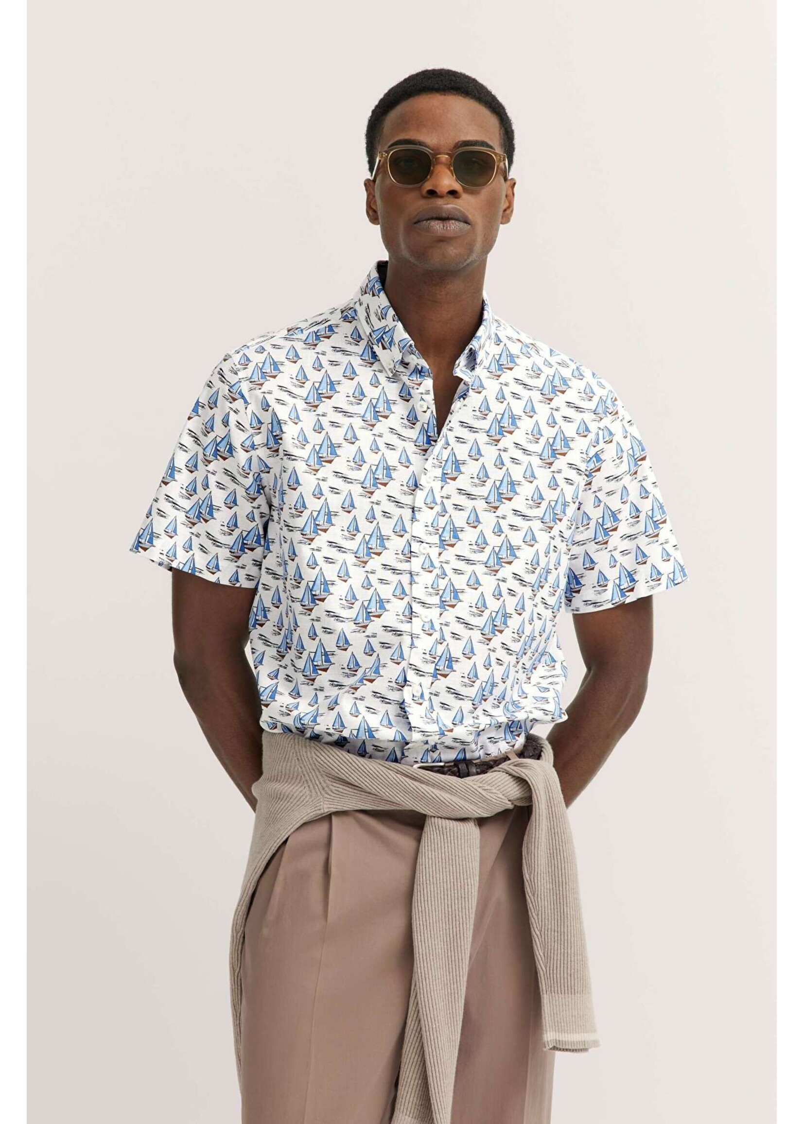 BUGATTI Chemise MC à imprimé voiliers Bugatti
