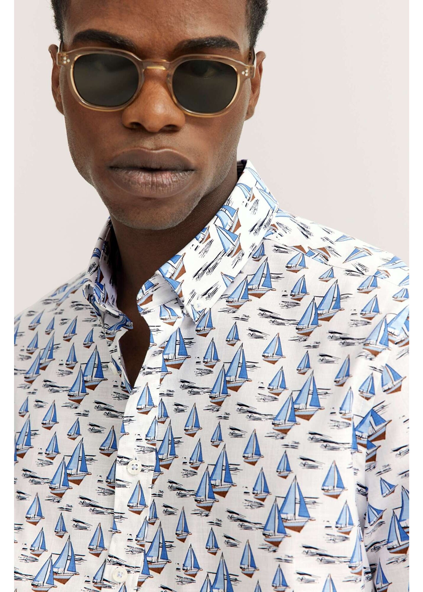 BUGATTI Chemise MC à imprimé voiliers Bugatti