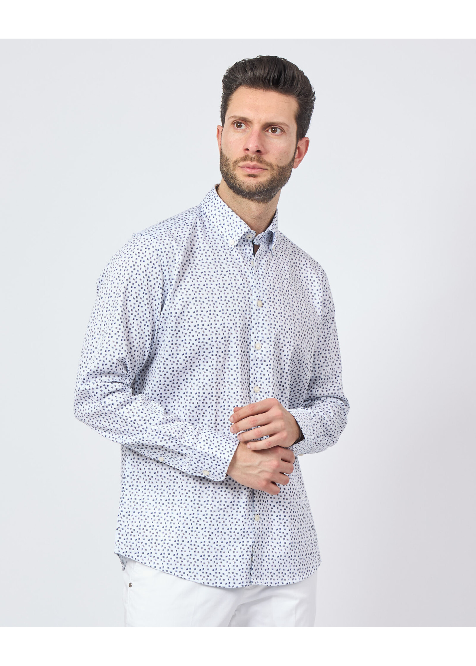 BUGATTI Men's shirt with micro-patterns