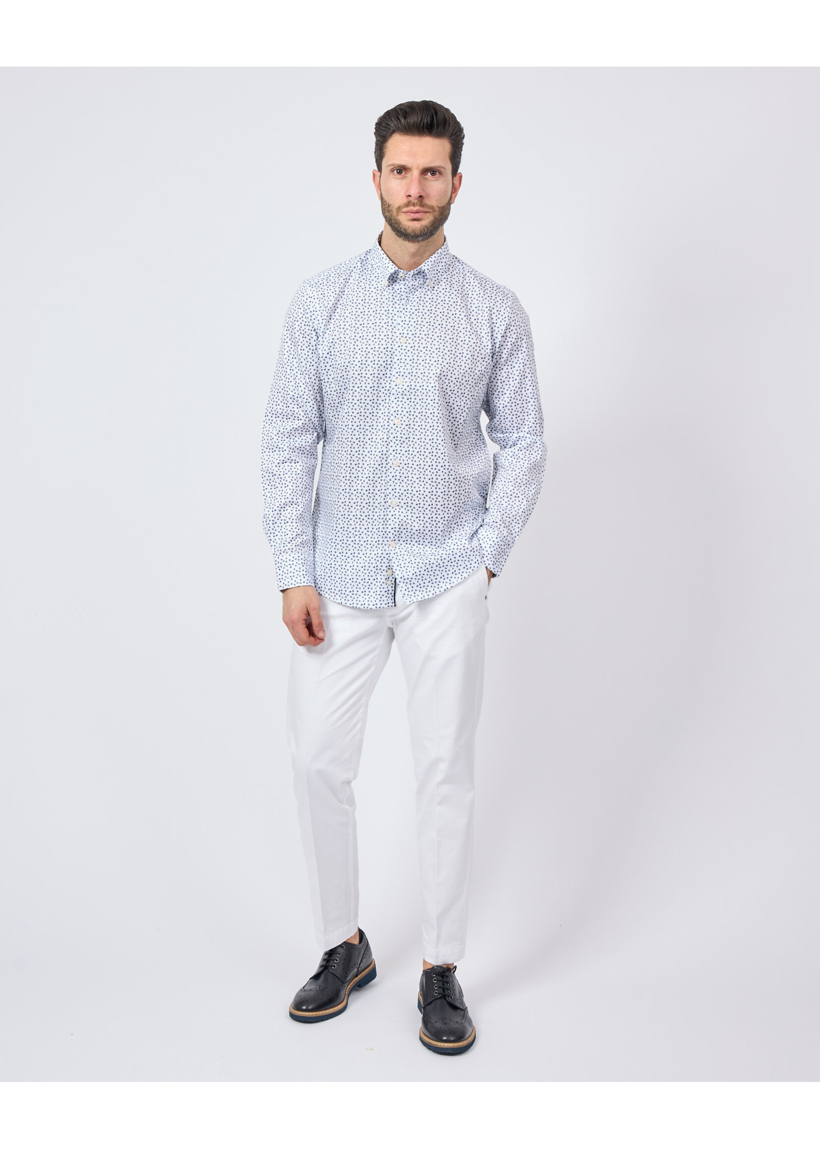BUGATTI Men's shirt with micro-patterns