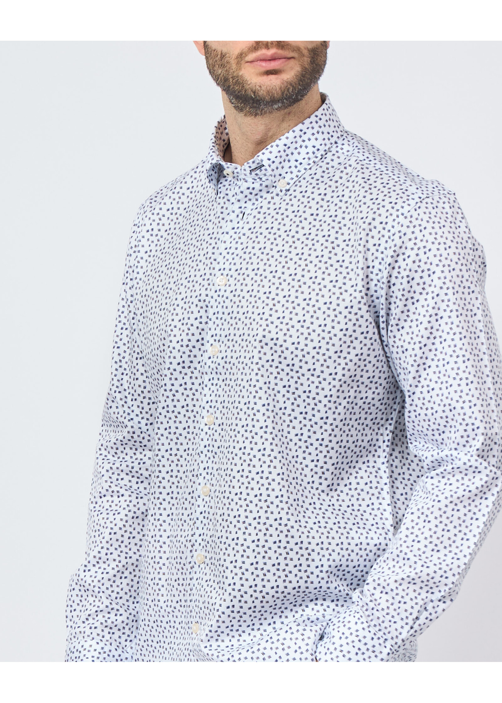 BUGATTI Men's shirt with micro-patterns