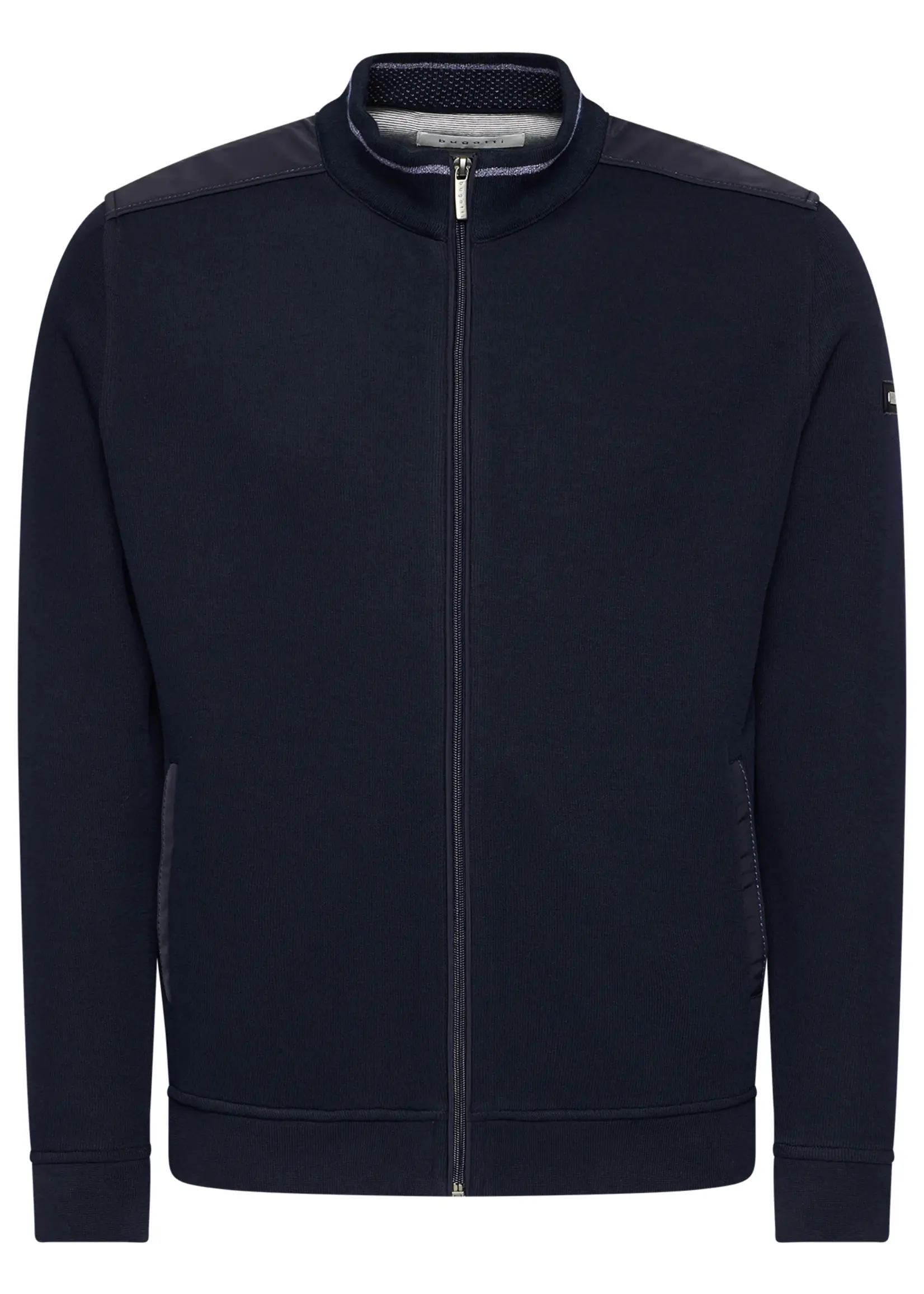 BUGATTI Chandail ML en tricot de coton avec fermeture éclair complète - 2 couleurs disponibles