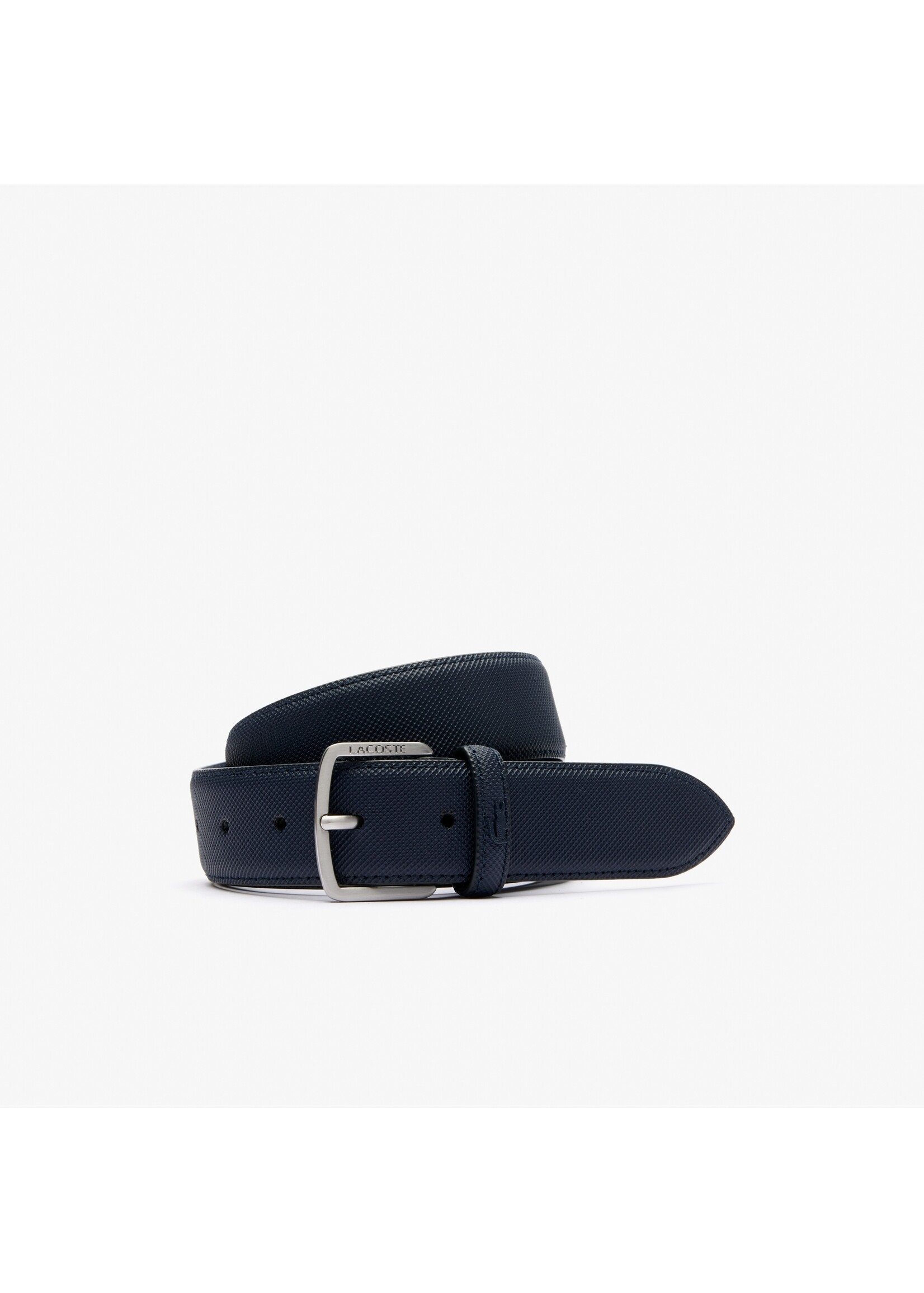 LACOSTE Ceinture en toile enduite avec effet petit piqué pour homme - 2 couleurs disponibles