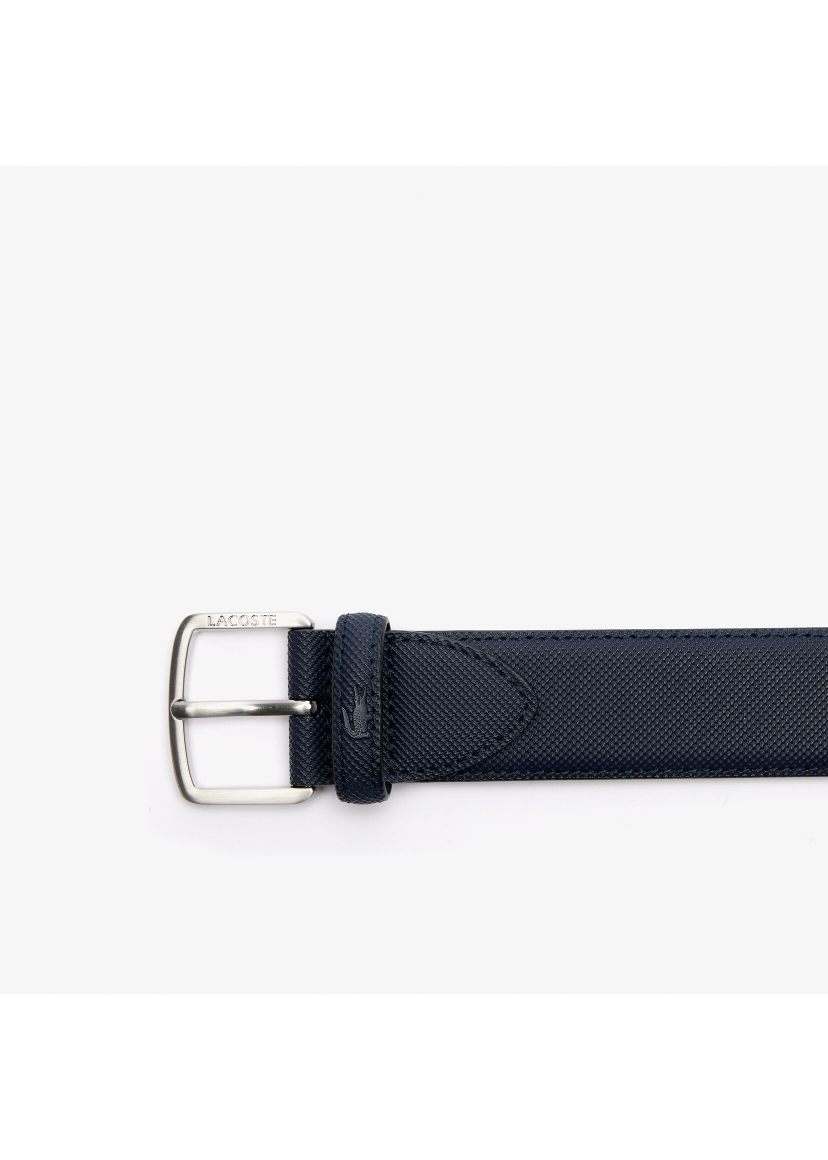 LACOSTE Ceinture en toile enduite avec effet petit piqué pour homme - 2 couleurs disponibles