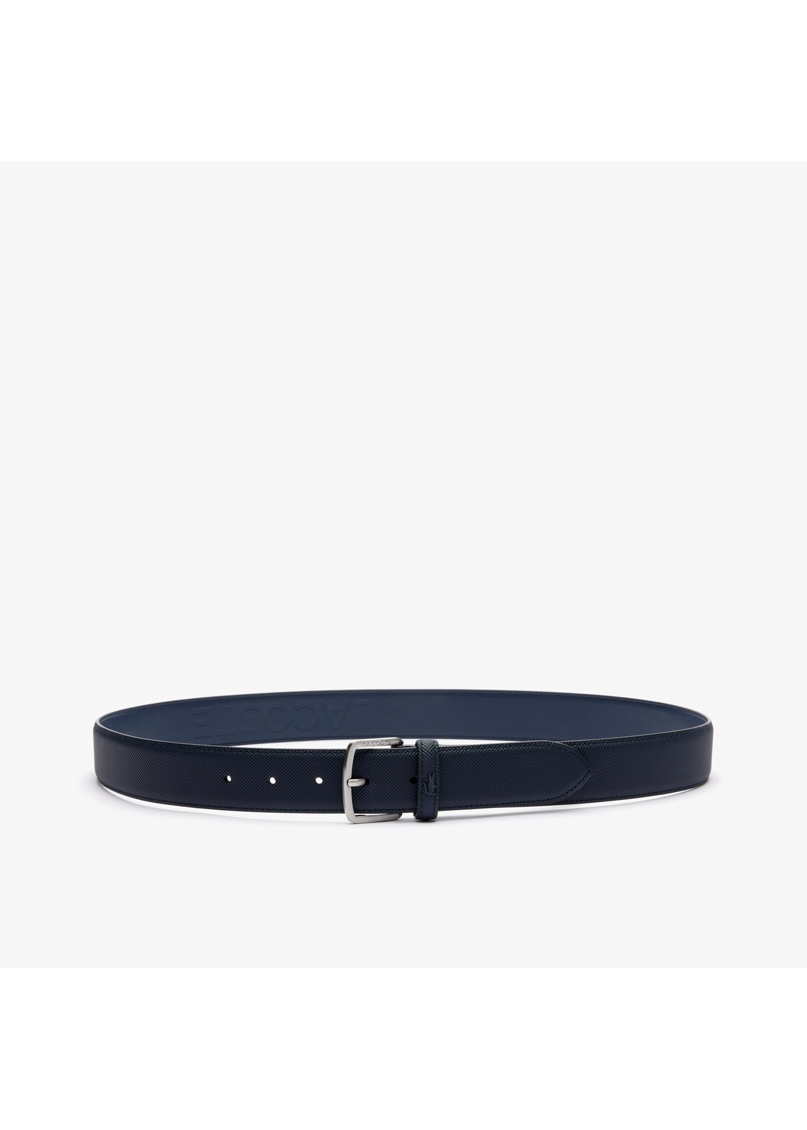 LACOSTE Ceinture en toile enduite avec effet petit piqué pour homme - 2 couleurs disponibles