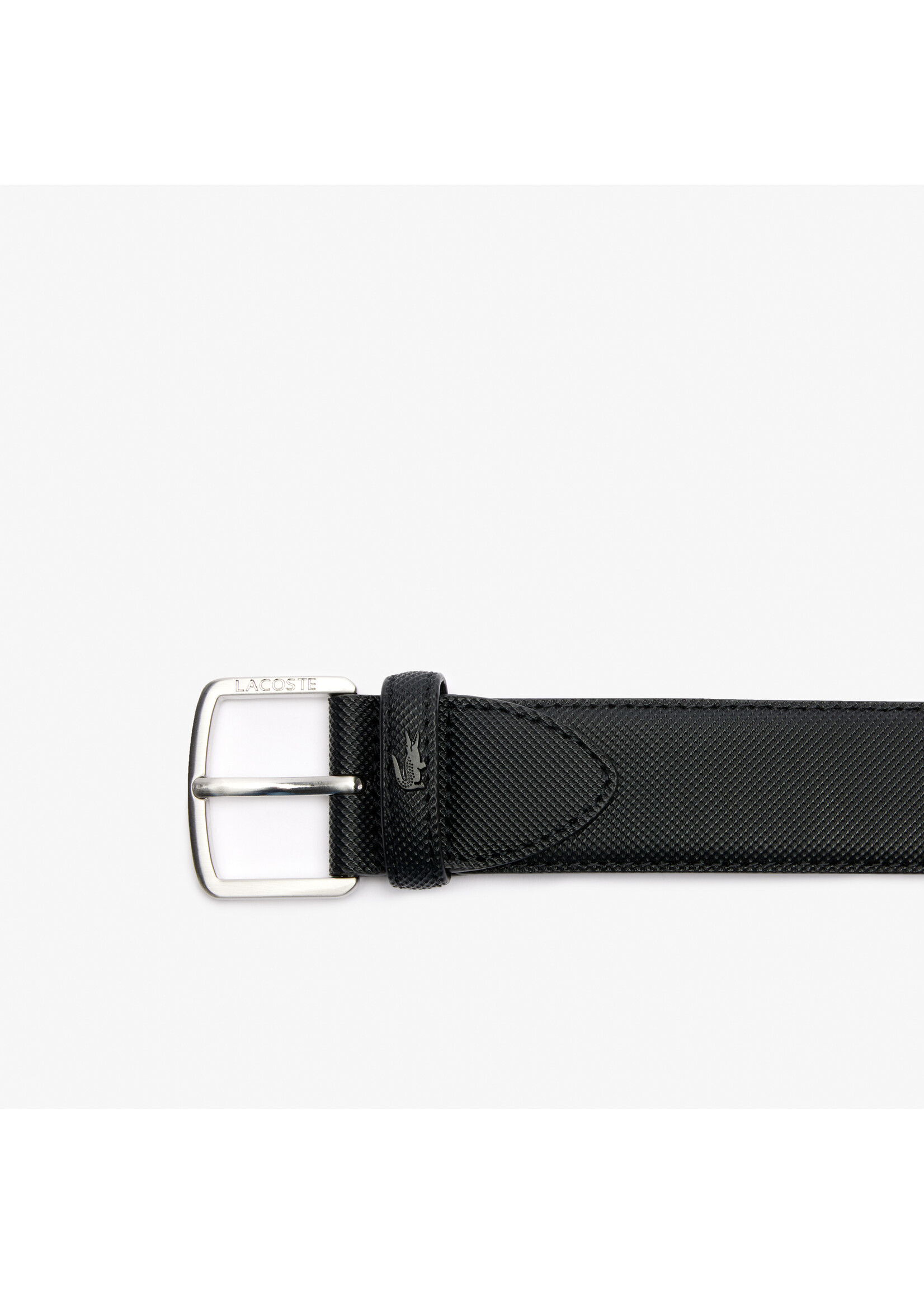 LACOSTE Ceinture en toile enduite avec effet petit piqué pour homme - 2 couleurs disponibles