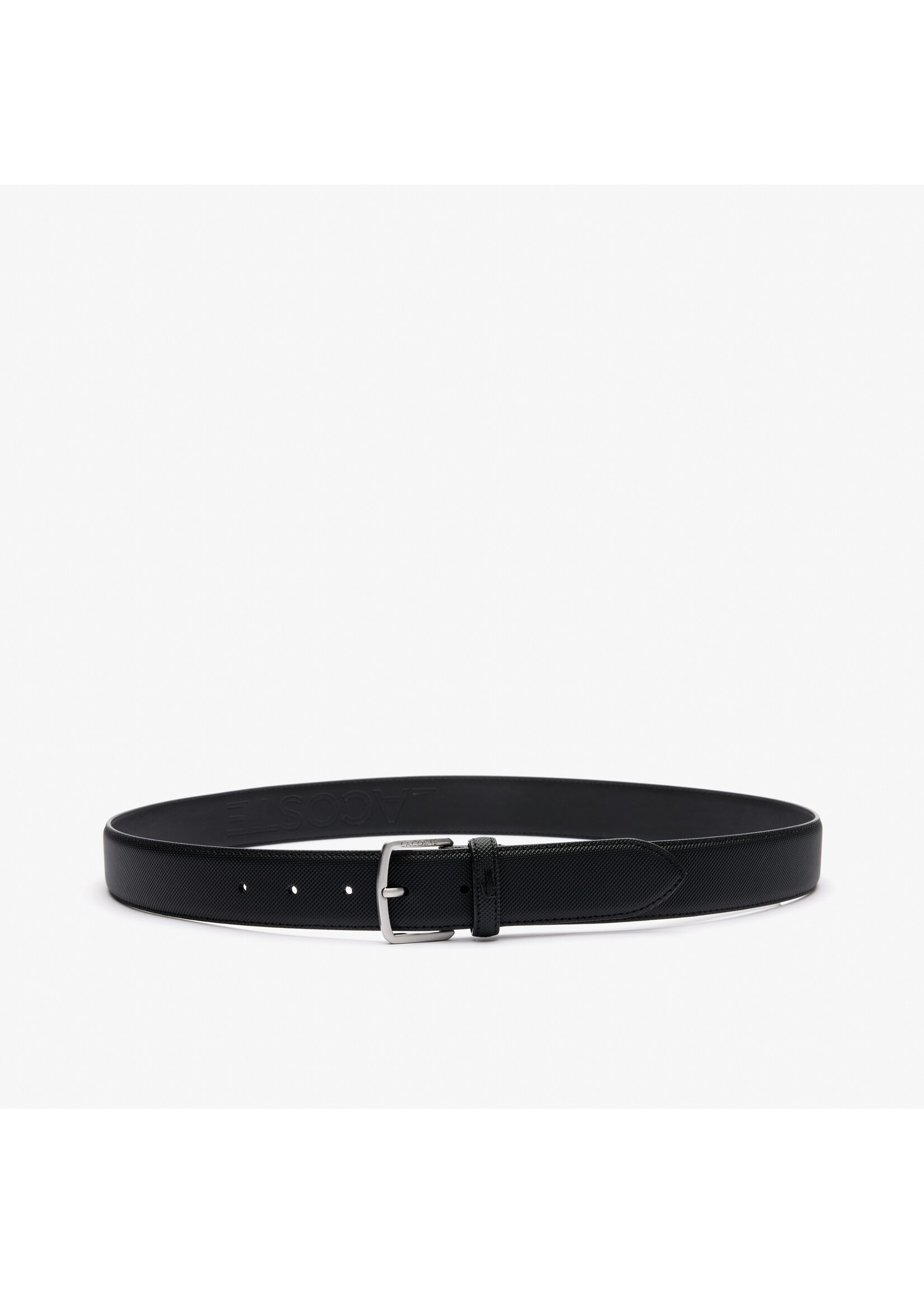 LACOSTE Ceinture en toile enduite avec effet petit piqué pour homme - 2 couleurs disponibles