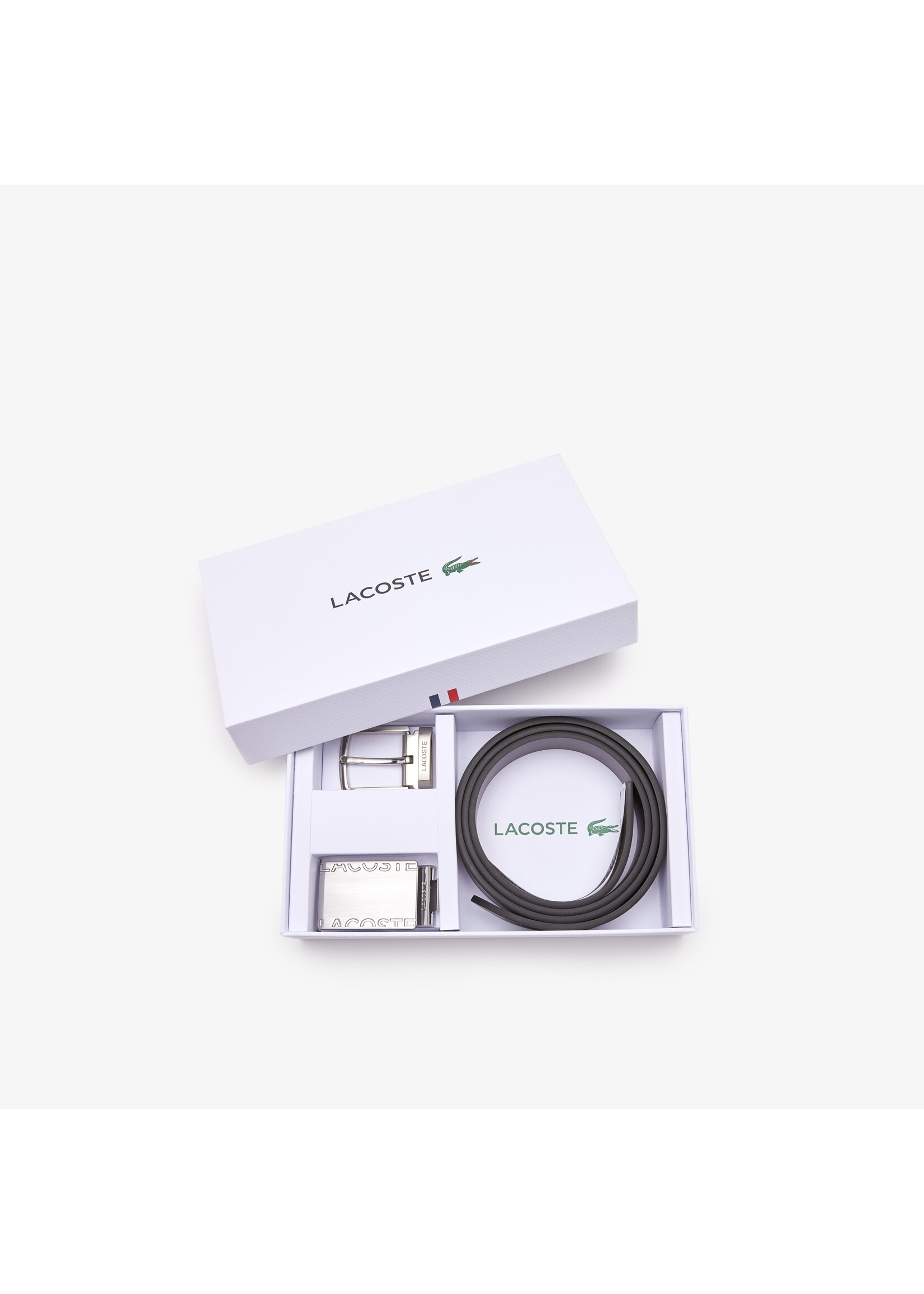 LACOSTE Coffret ceinture réversible avec boucle plate et boucle ardillon pour homme
