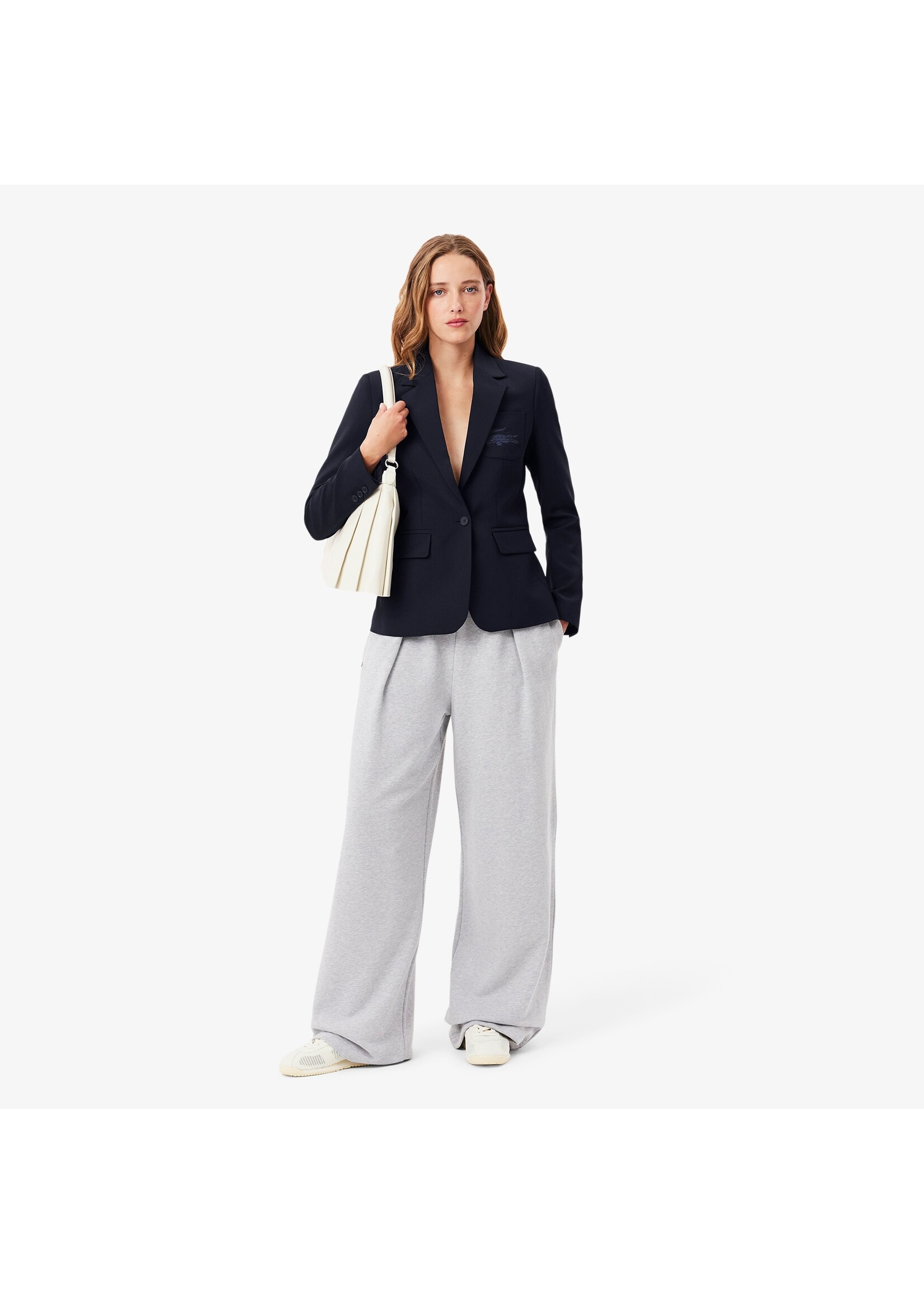 LACOSTE Veston en laine coupe ajustée pour femme-Marine