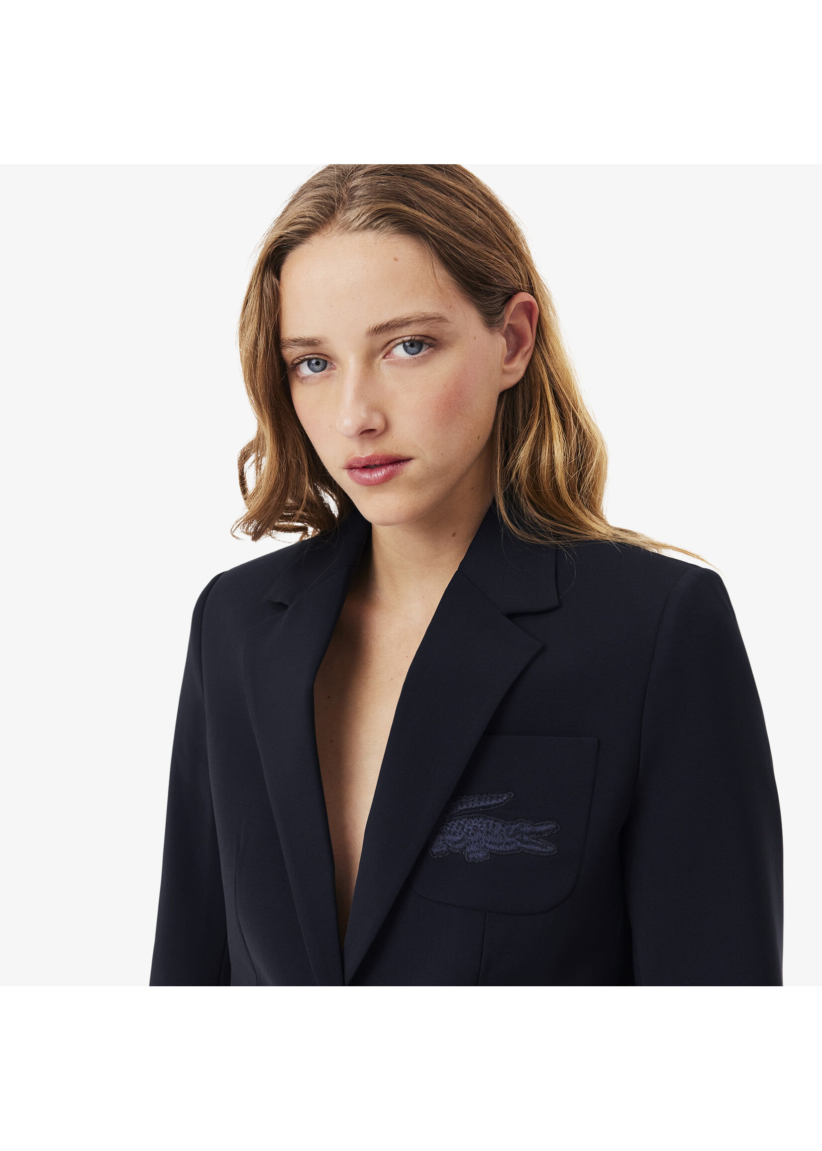LACOSTE Veston en laine coupe ajustée pour femme-Marine
