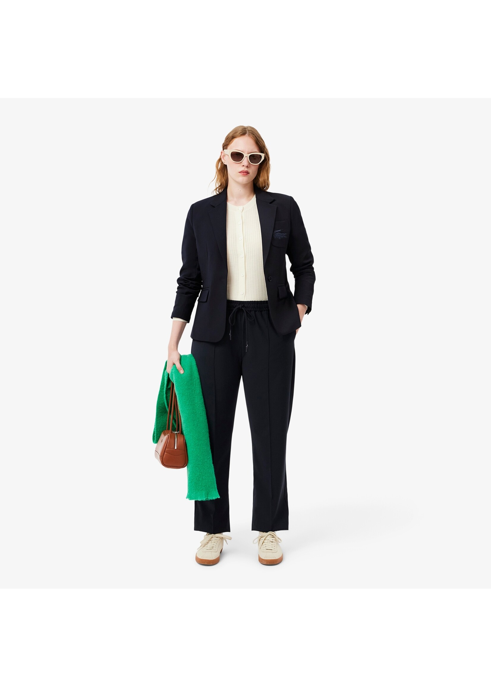 LACOSTE Veston en laine coupe ajustée pour femme-Marine