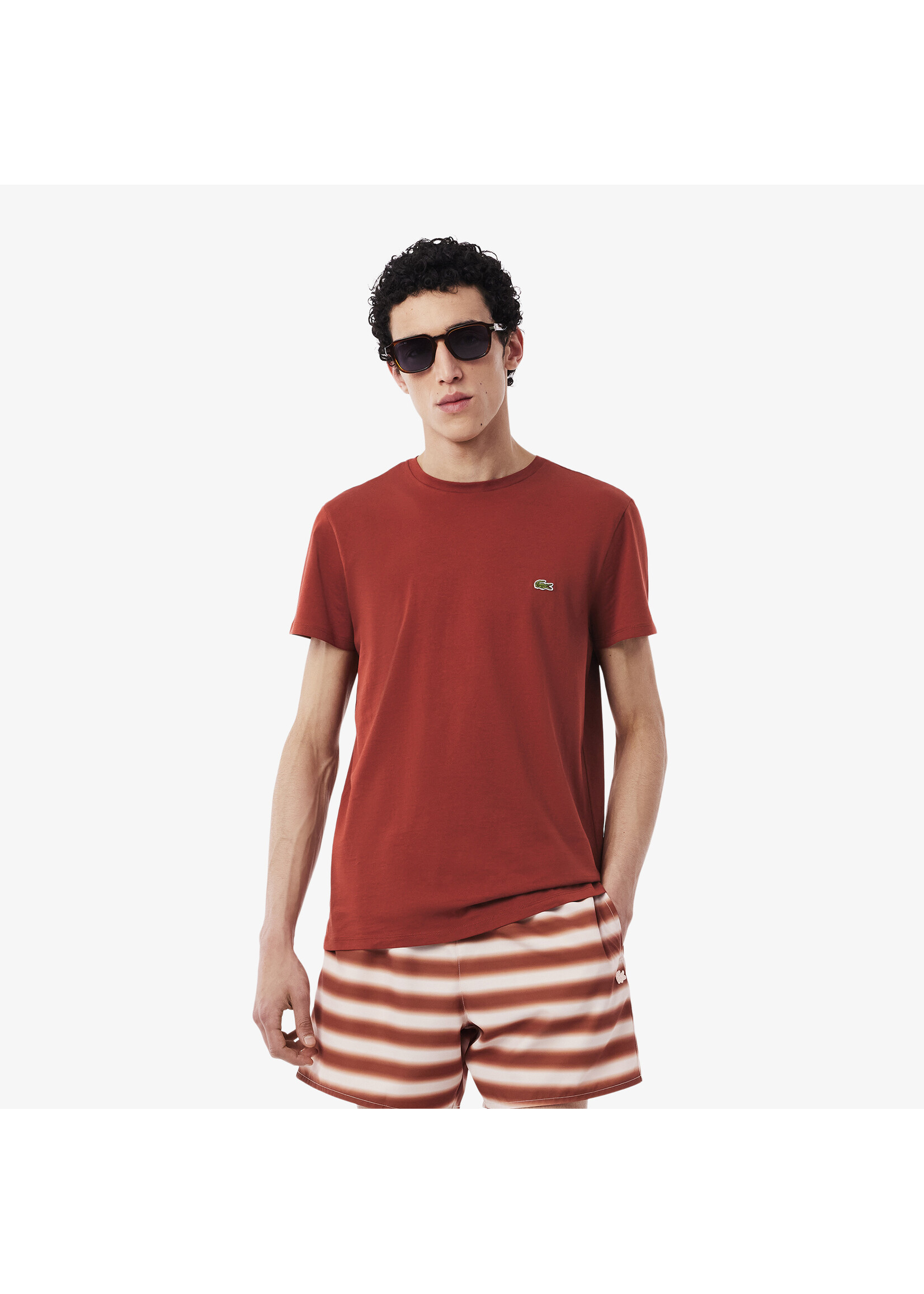 LACOSTE T-shirt col rond en jersey de coton pima uni pour homme-IBERIS