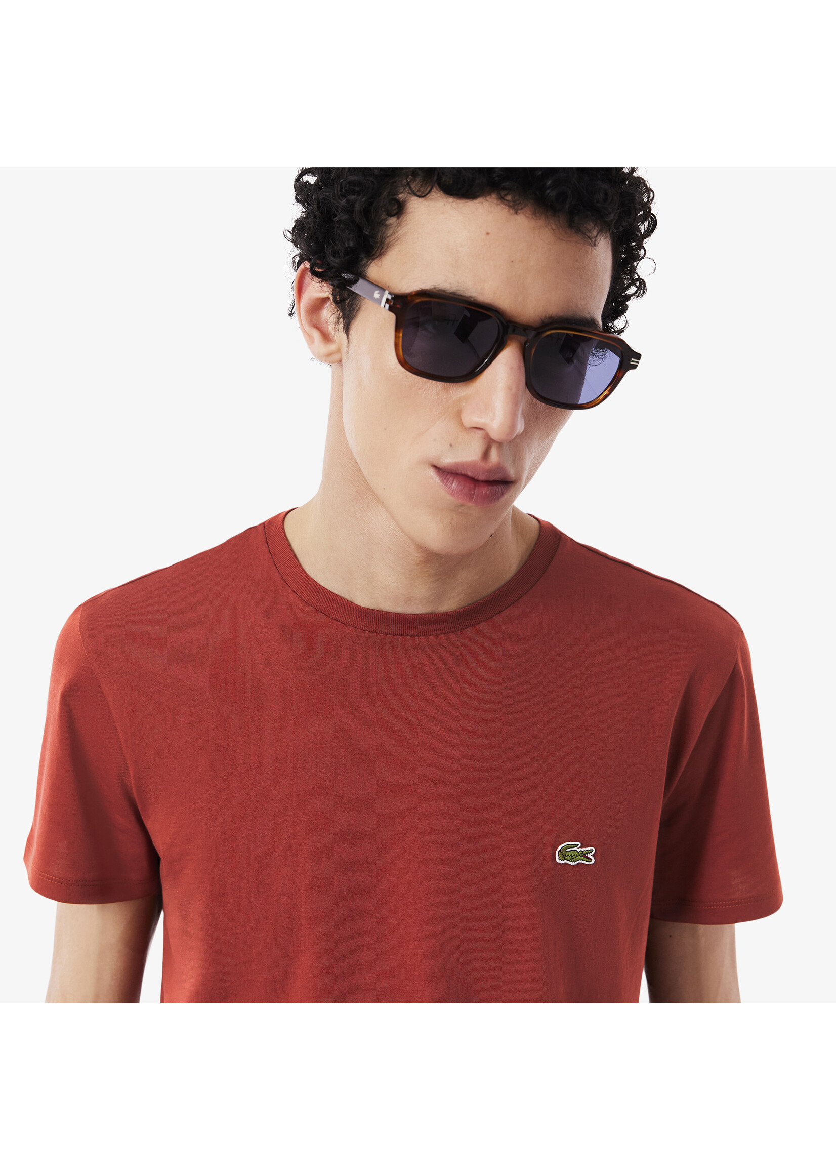 LACOSTE T-shirt col rond en jersey de coton pima uni pour homme-IBERIS