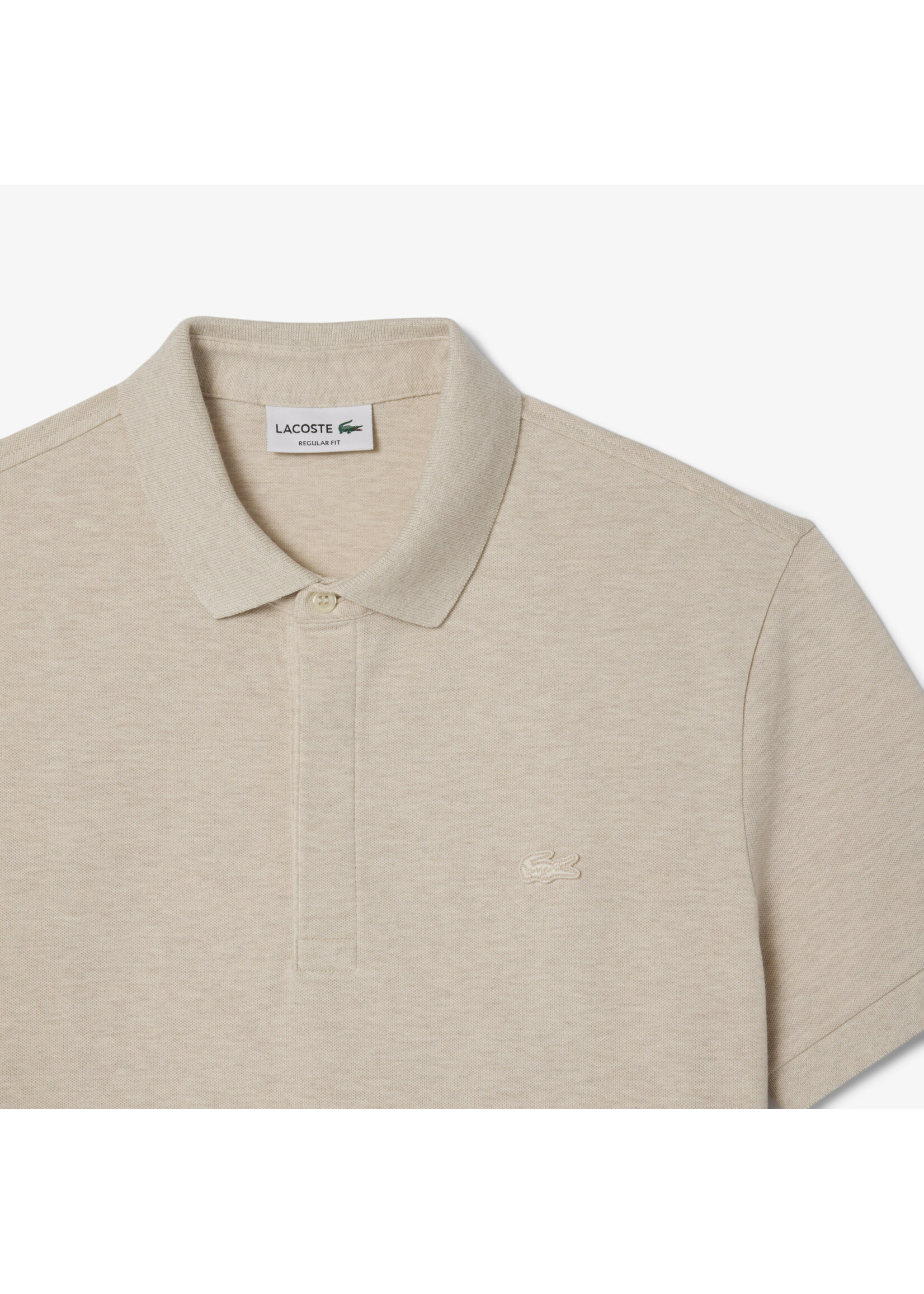 LACOSTE Polo Smart Paris en piqué de coton stretch pour homme-Beige Clair Chiné