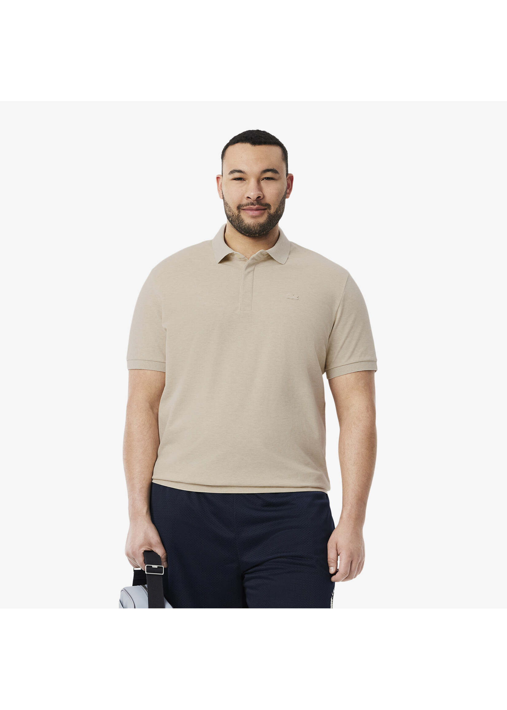 LACOSTE Polo Smart Paris en piqué de coton stretch pour homme-Beige Clair Chiné
