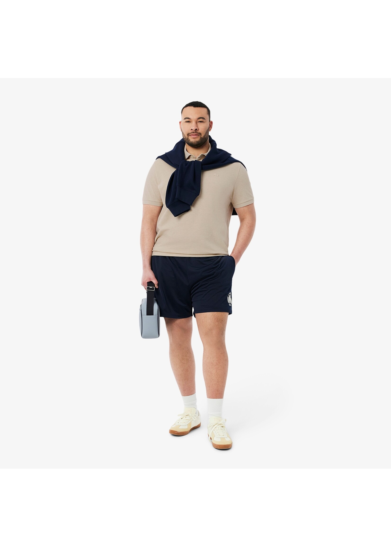 LACOSTE Polo Smart Paris en piqué de coton stretch pour homme-Beige Clair Chiné