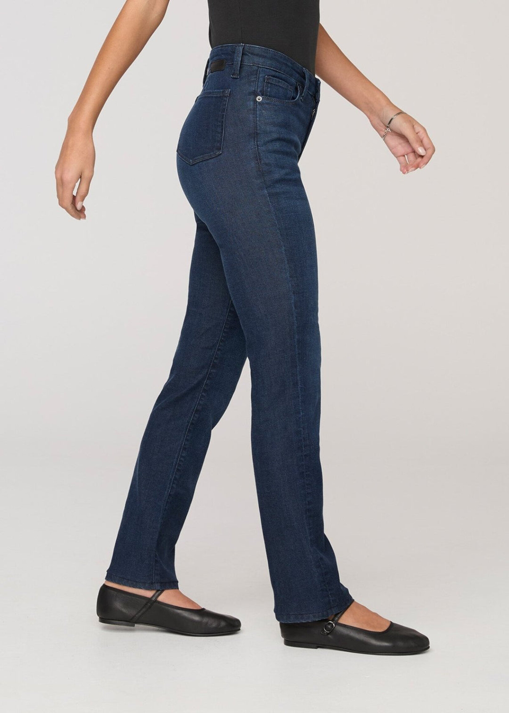 DUER No Sweat Denim High Rise Slim Straight - Worn Rinse