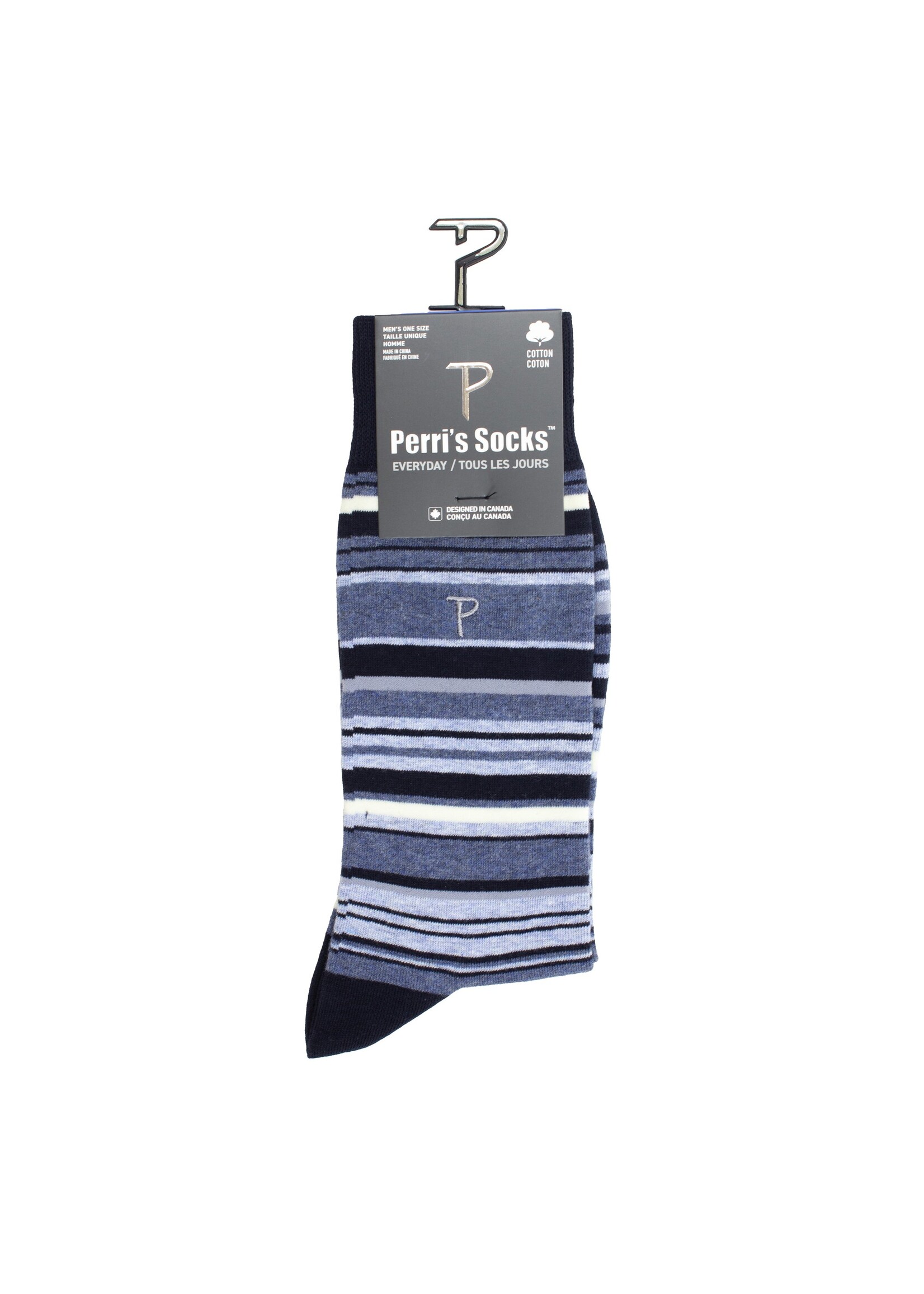 PERRI'S SOCKS Bas de tous les jours rayés en coton pour homme - 4 couleurs disponibles