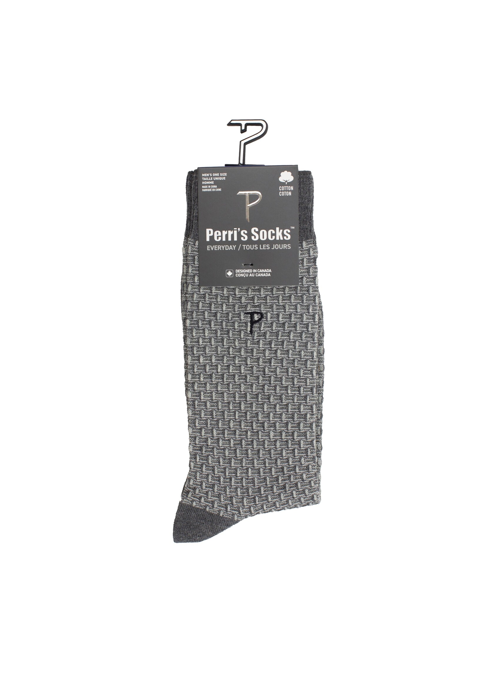 PERRI'S SOCKS Bas de tous les jours en coton texturé pour homme - 3 couleurs disponibles