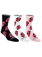 PERRI'S SOCKS THE ROLLING STONES WOMEN'S ASSORTED CREW, 3 PAIR