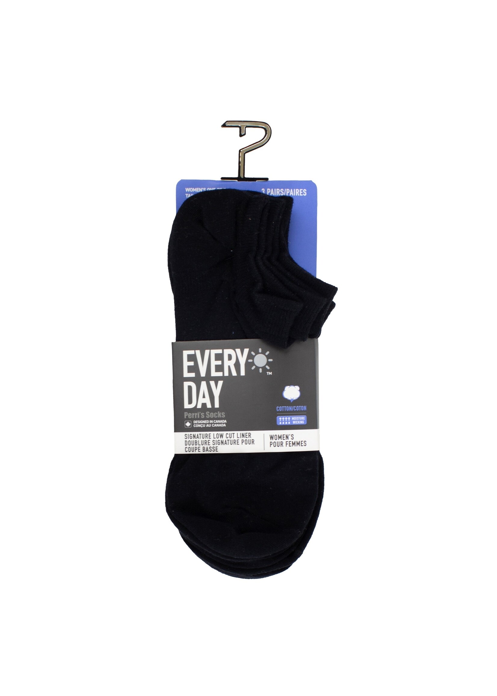 PERRI'S SOCKS EVERYDAY WOMEN'S COTTON LINERS, 3 PAIR