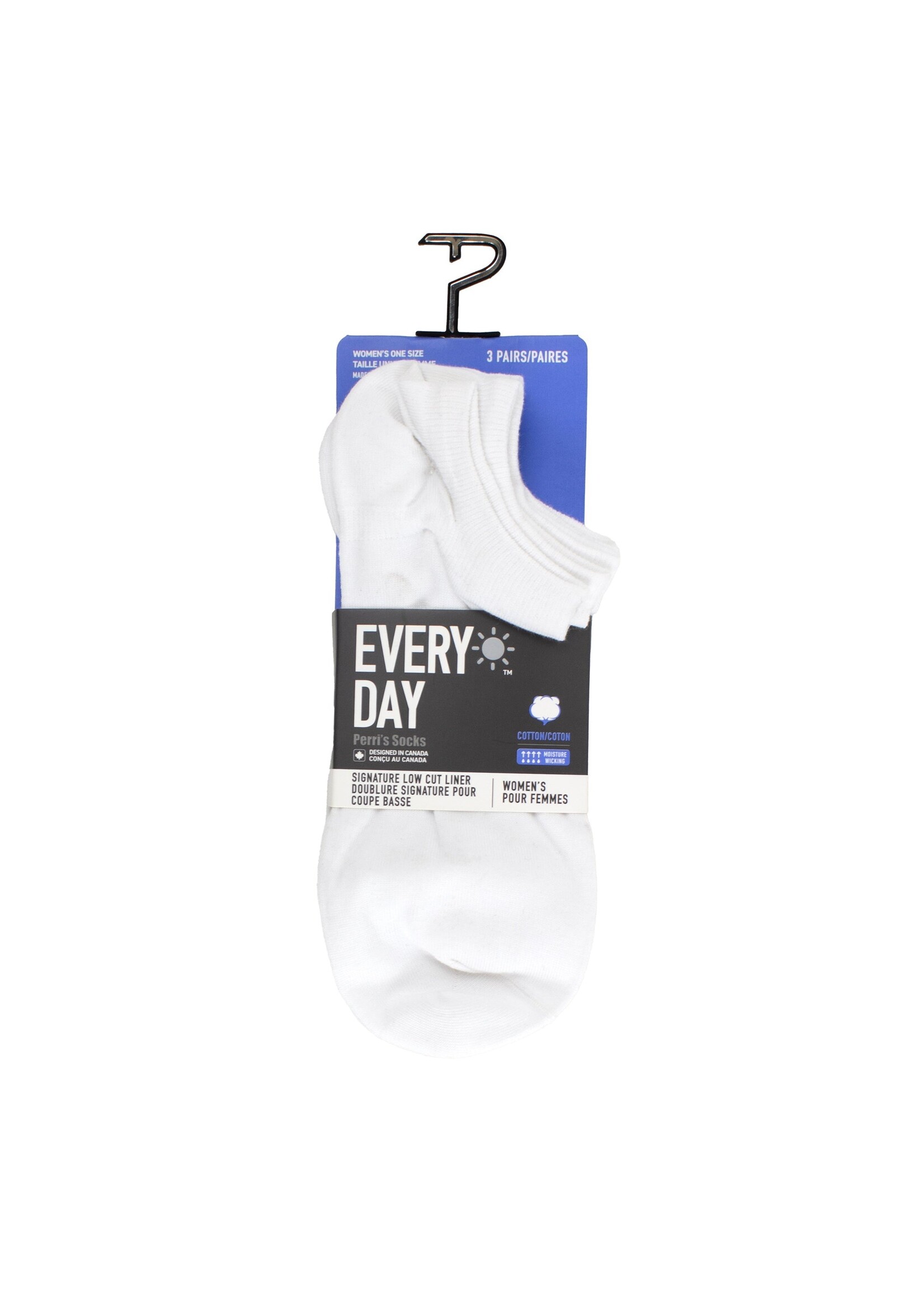PERRI'S SOCKS EVERYDAY WOMEN'S COTTON LINERS, 3 PAIR