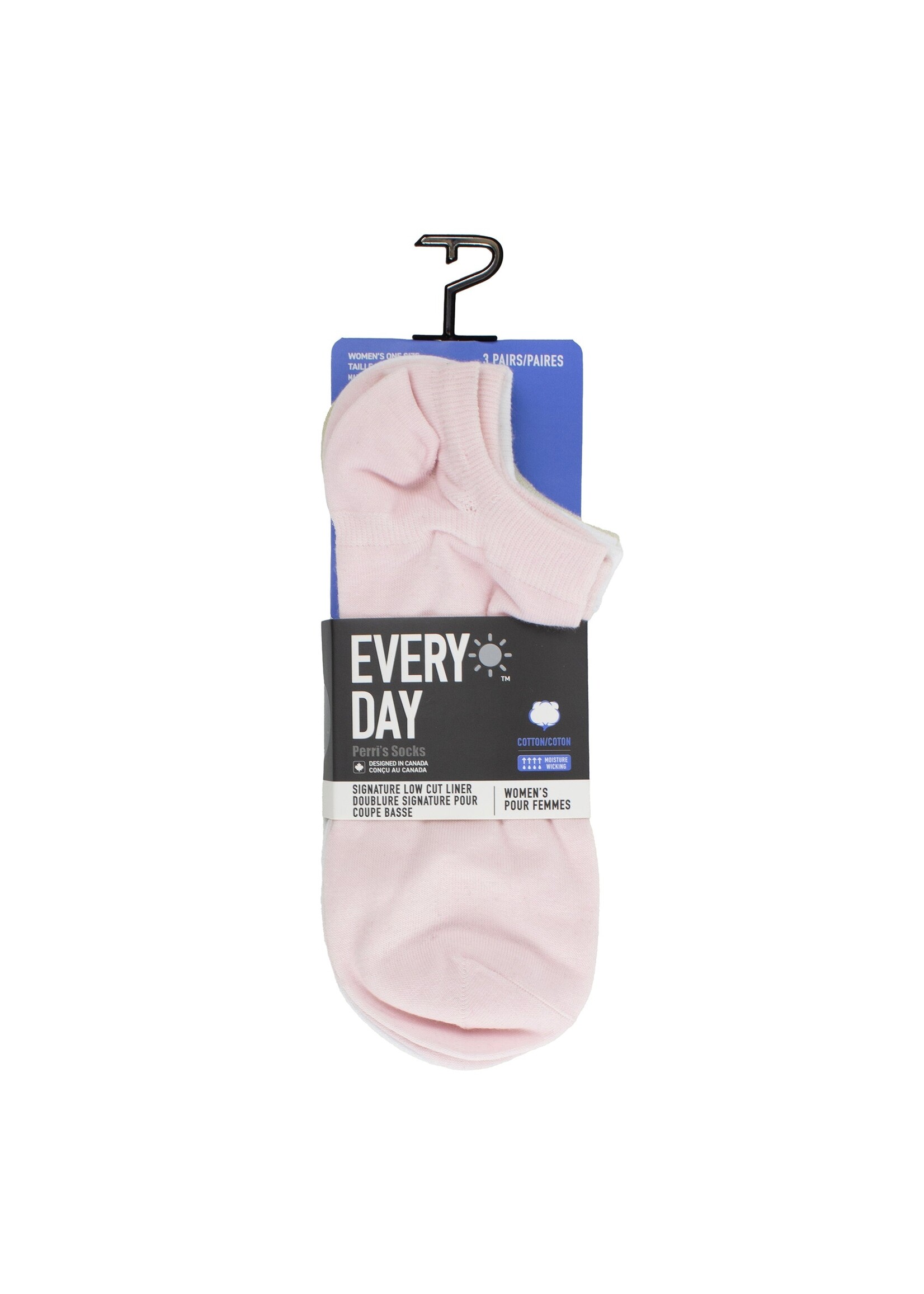 PERRI'S SOCKS EVERYDAY WOMEN'S COTTON LINERS, 3 PAIR