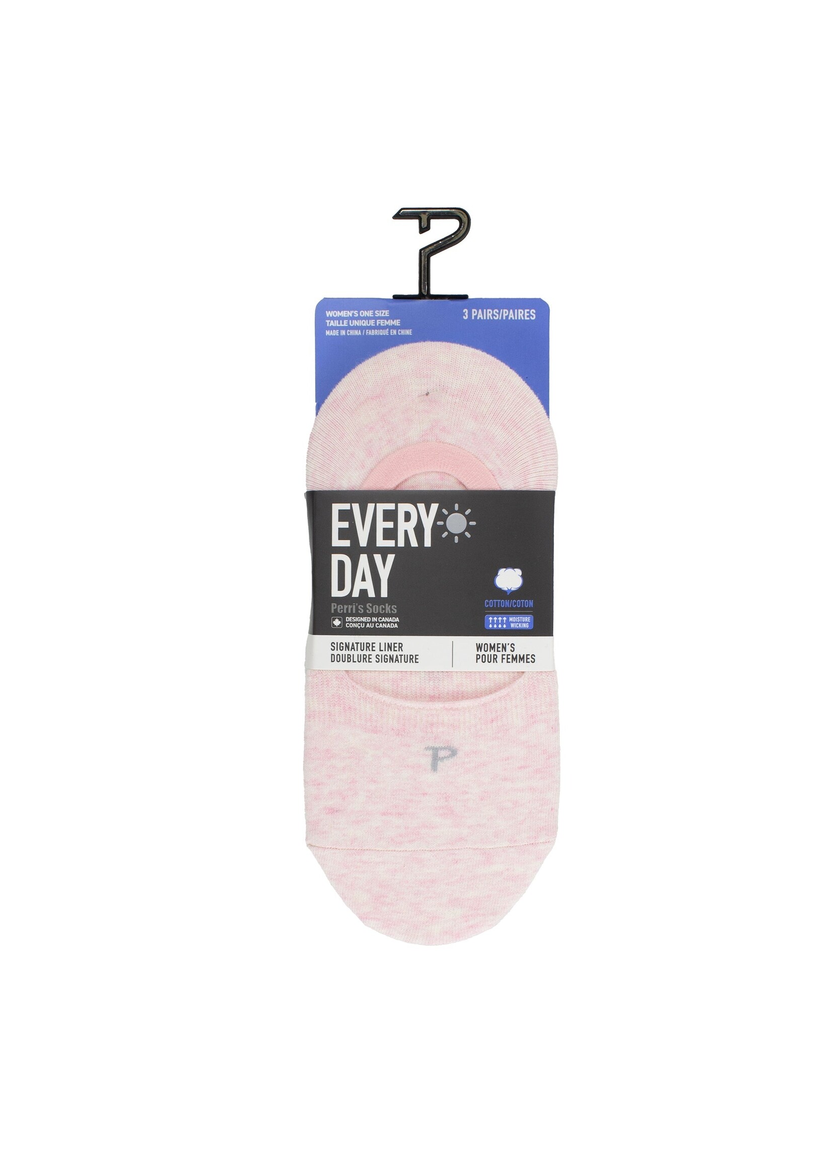 PERRI'S SOCKS EVERYDAY WOMEN'S COTTON LINERS, 3 PAIR