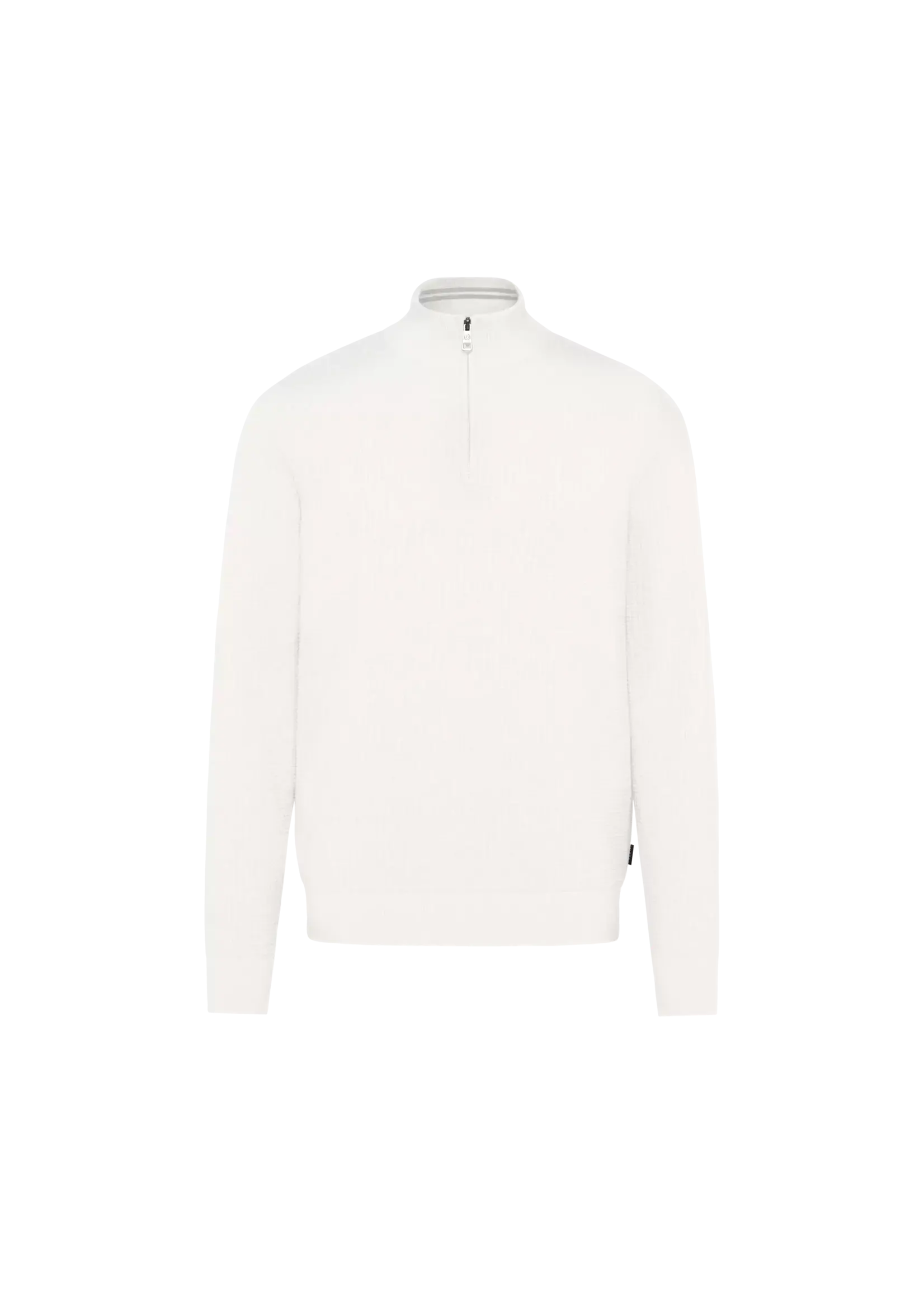 BUGATTI Half-zip sweater With a waffle structure in ecru