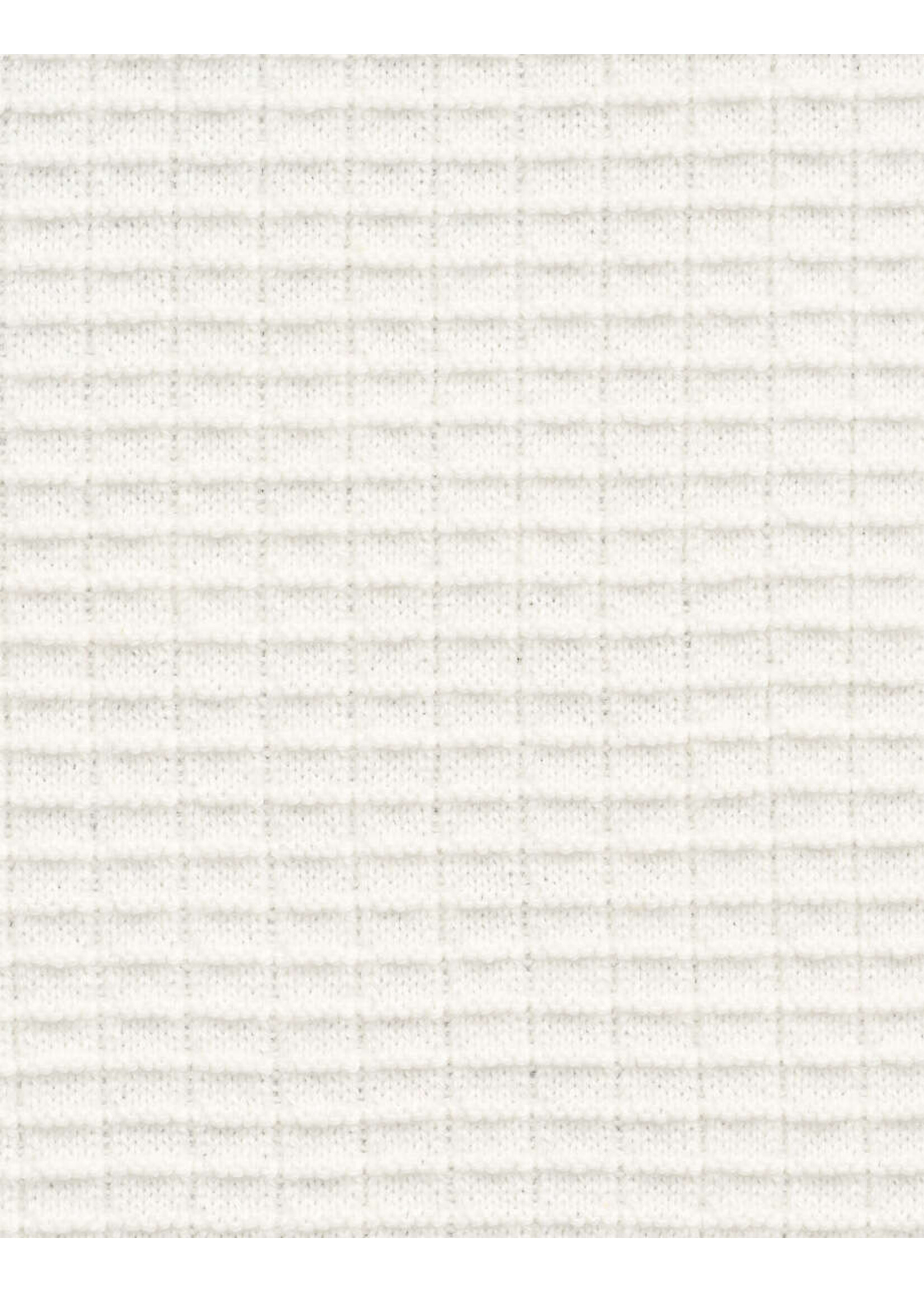 BUGATTI Half-zip sweater With a waffle structure in ecru