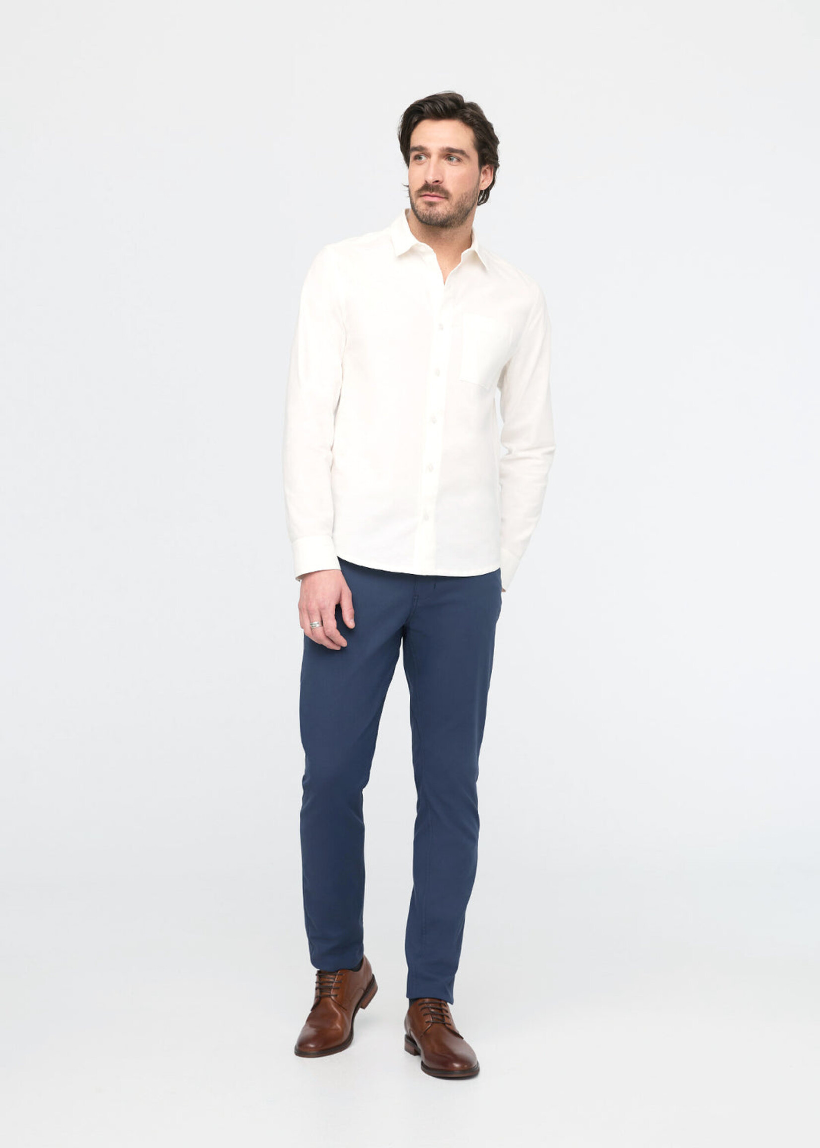 DUER Pantalon de ville extensible NuStretch coupe ajustée Marine-Homme