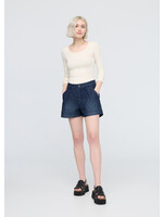 DUER Short avec plis en denim léger pour femme - 2 couleurs disponibles