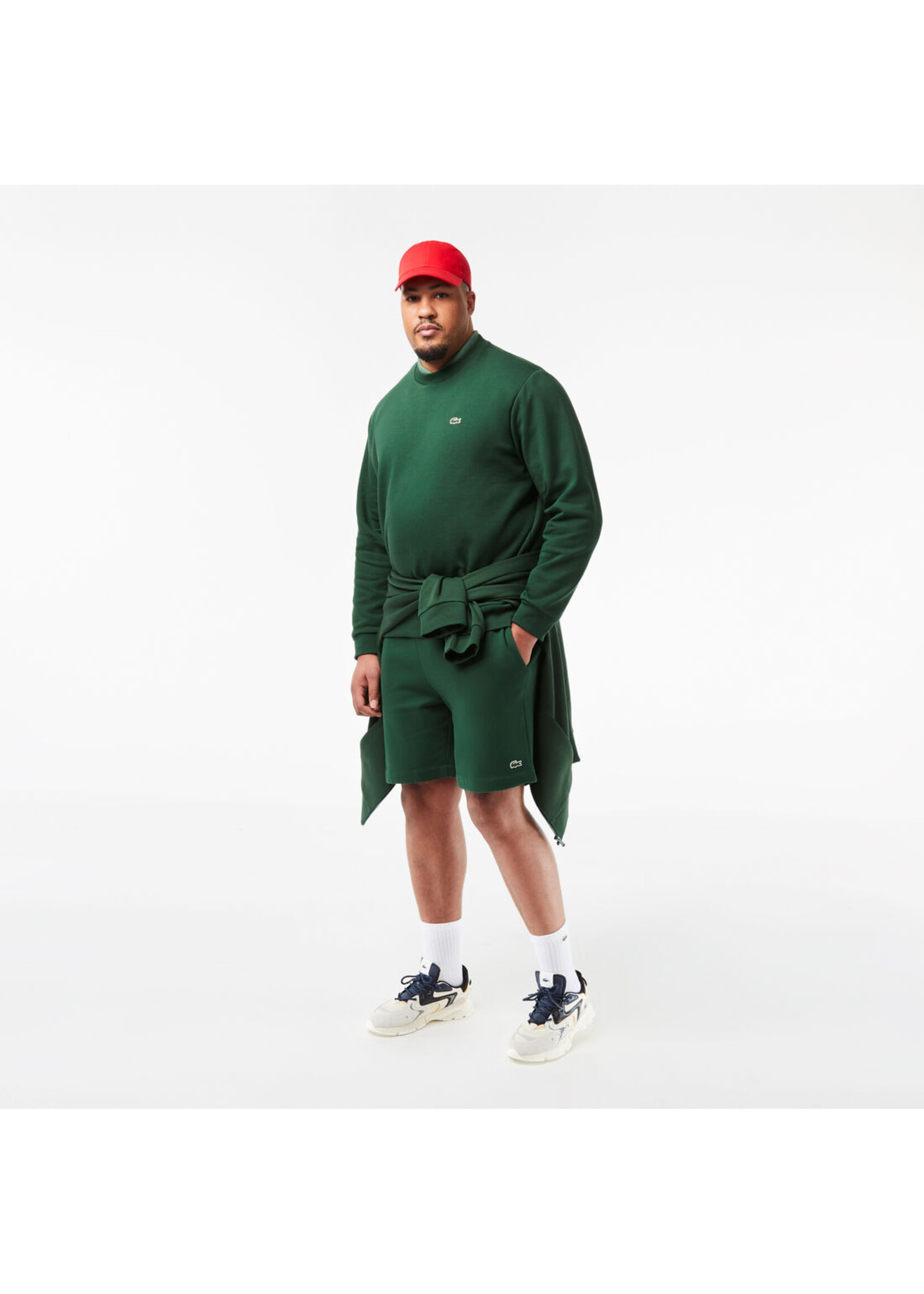 LACOSTE Sweatshirt en molleton gratté de coton biologique pour homme - Vert