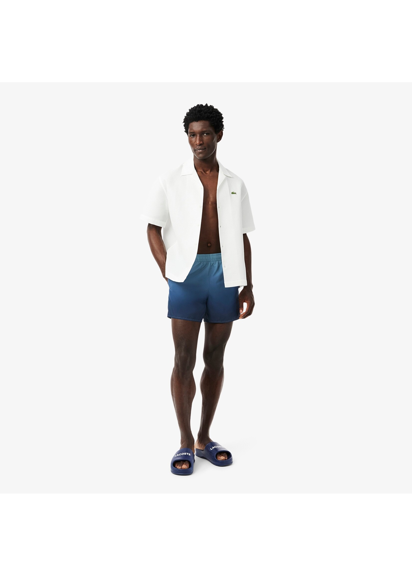 LACOSTE Maillot de bain à imprimé ombré pour homme-Bleu foncé