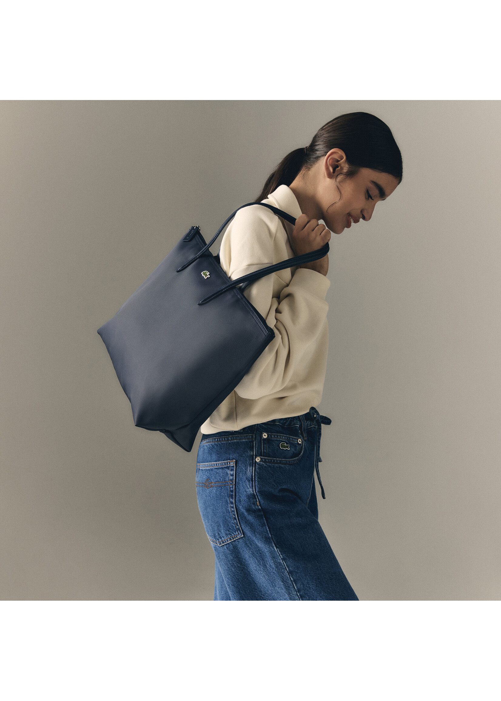 LACOSTE Sacoche zippé L.12.12 Concept unie - 7 couleurs disponibles