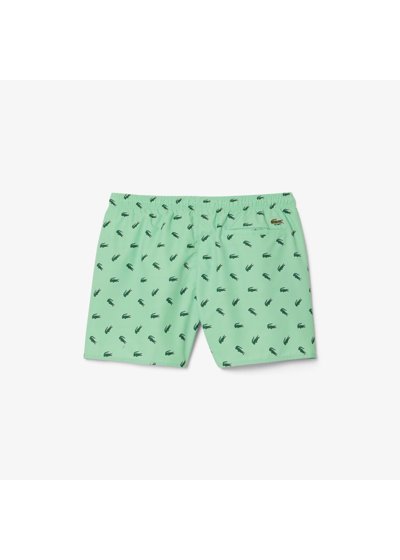 LACOSTE Short de bain court imprimé crocodile-Vert/Blanc