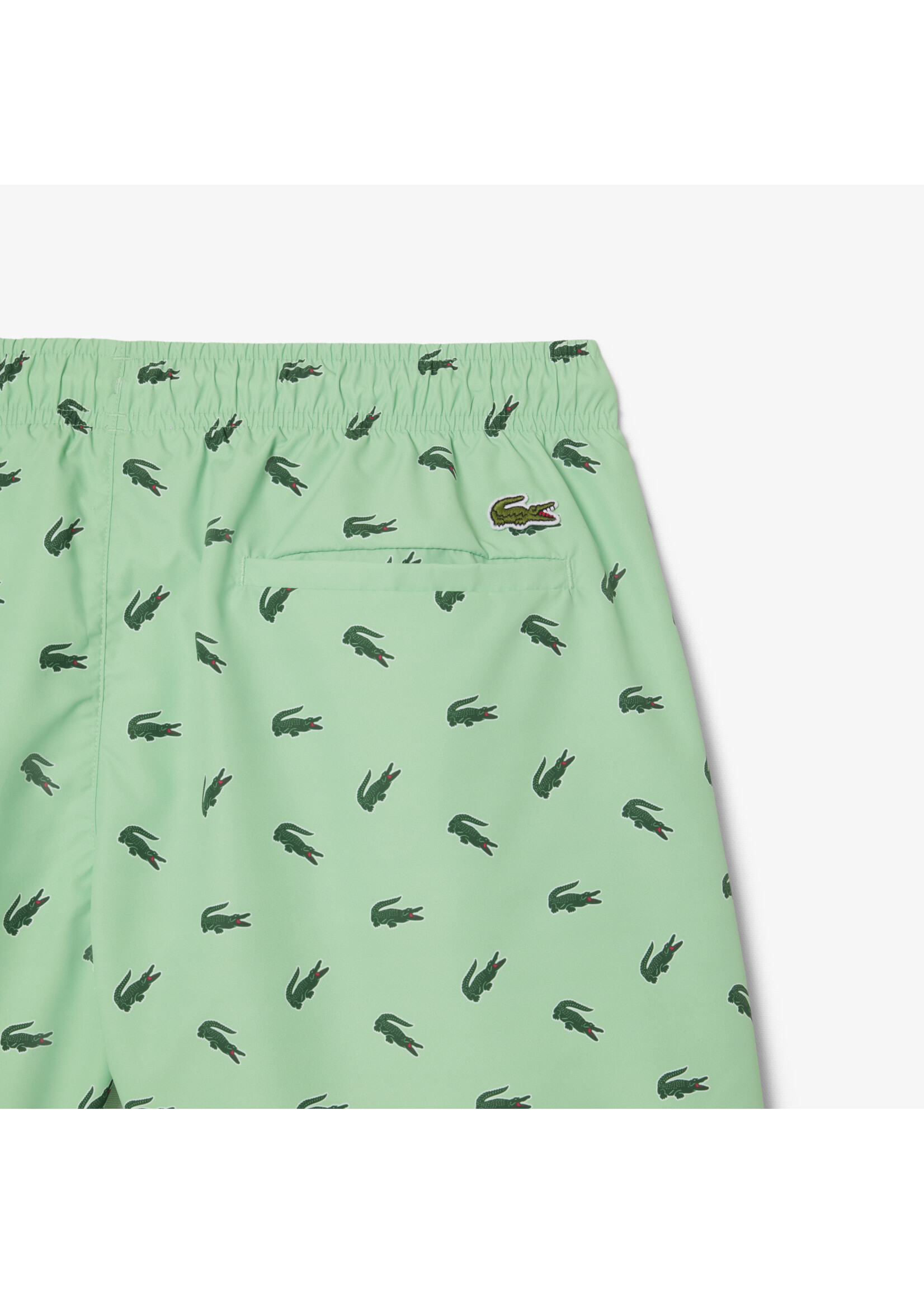 LACOSTE Men's Crocodile Print Swim Trunks