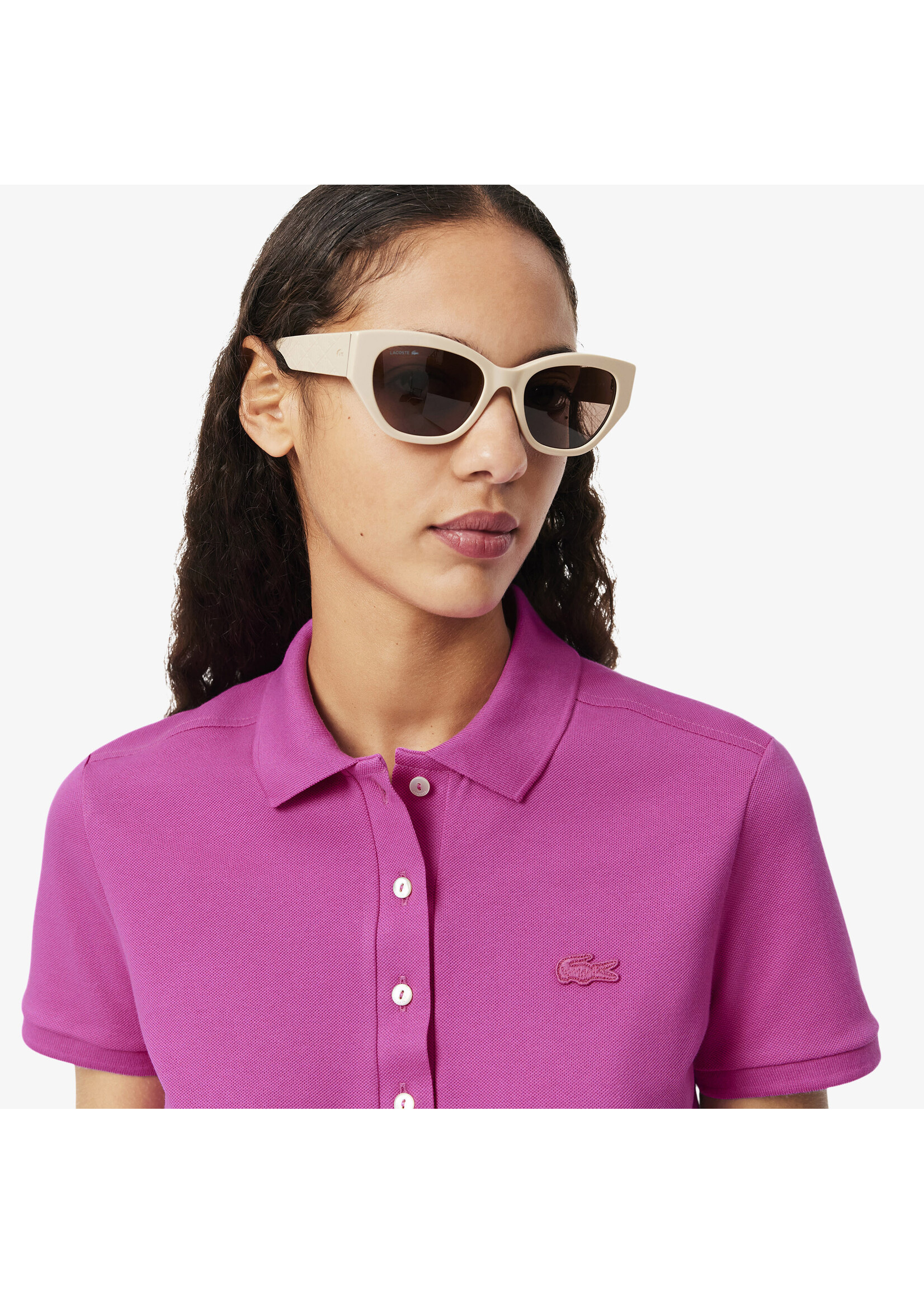 LACOSTE Women's L.12.D Slim Fit Stretch Mini Piqué Polo