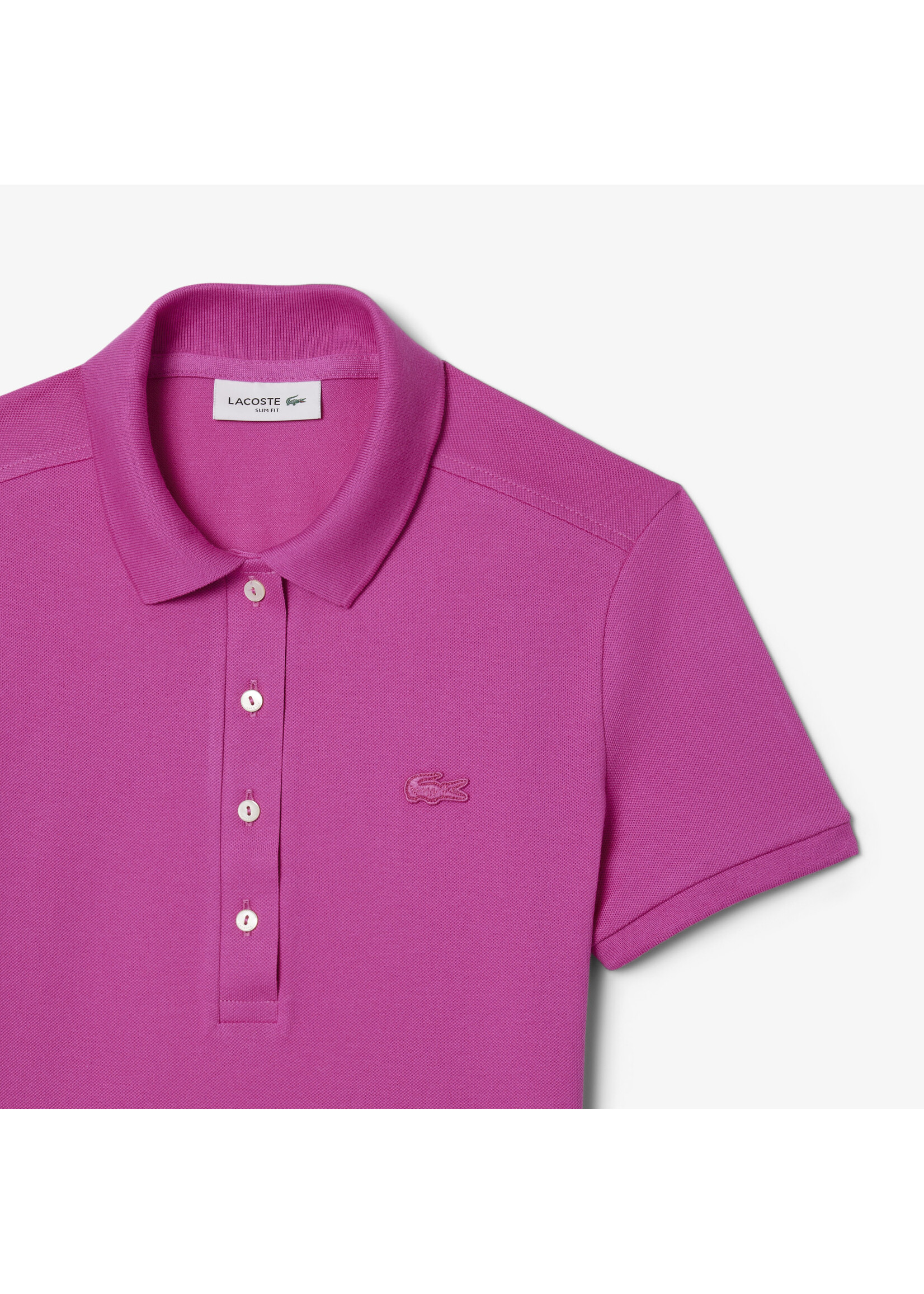 LACOSTE Women's L.12.D Slim Fit Stretch Mini Piqué Polo
