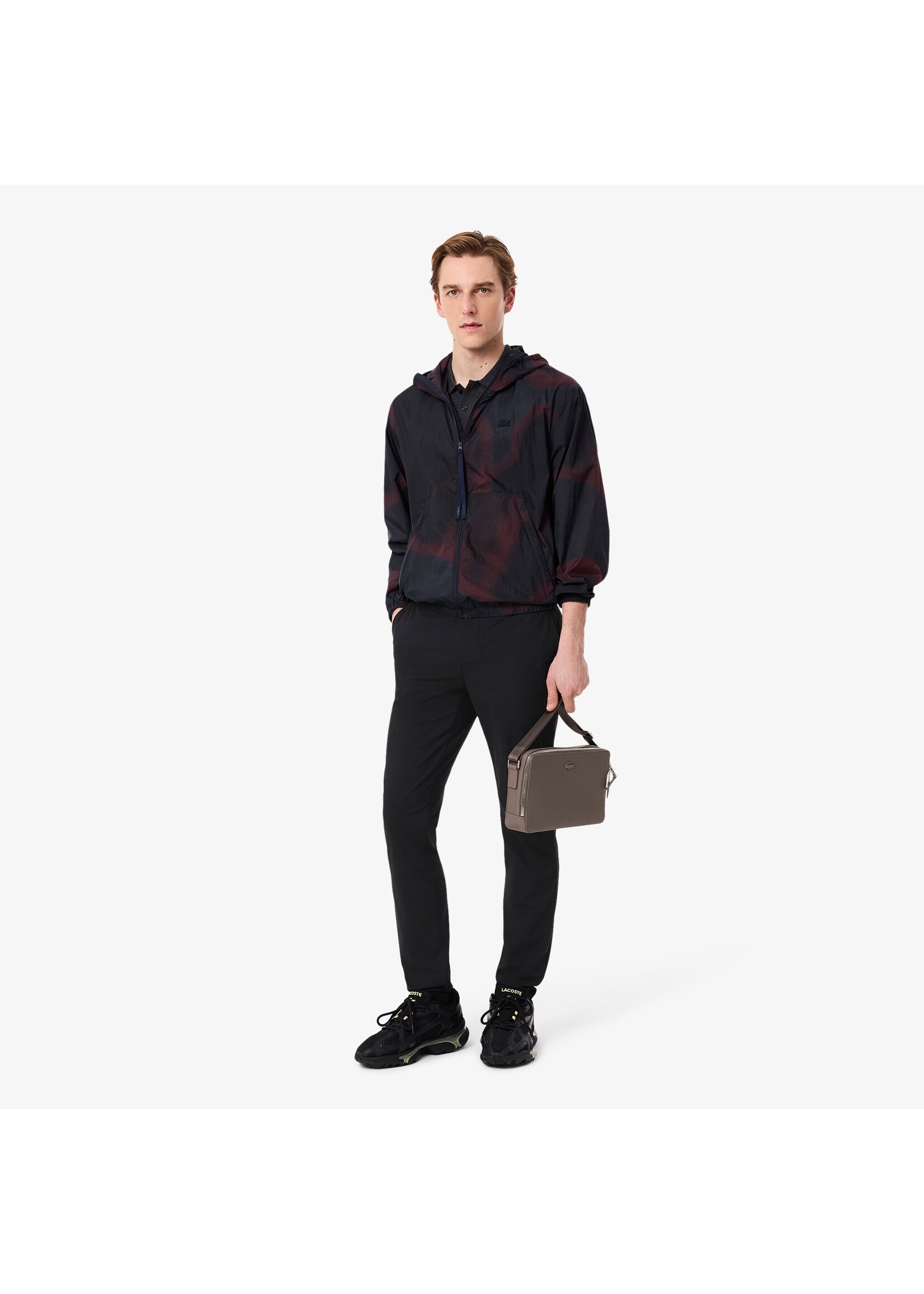 LACOSTE Pantalon en coton stretch coupe slim pour homme-Noir