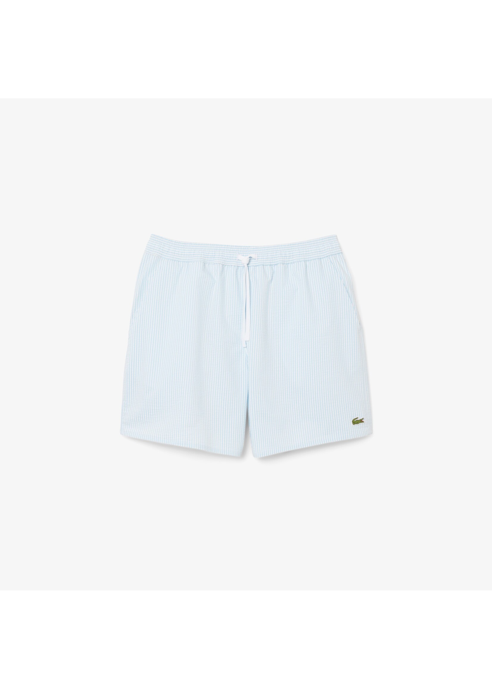 LACOSTE Short de bain mi-long rayé texturé pour homme - 2 couleurs disponibles