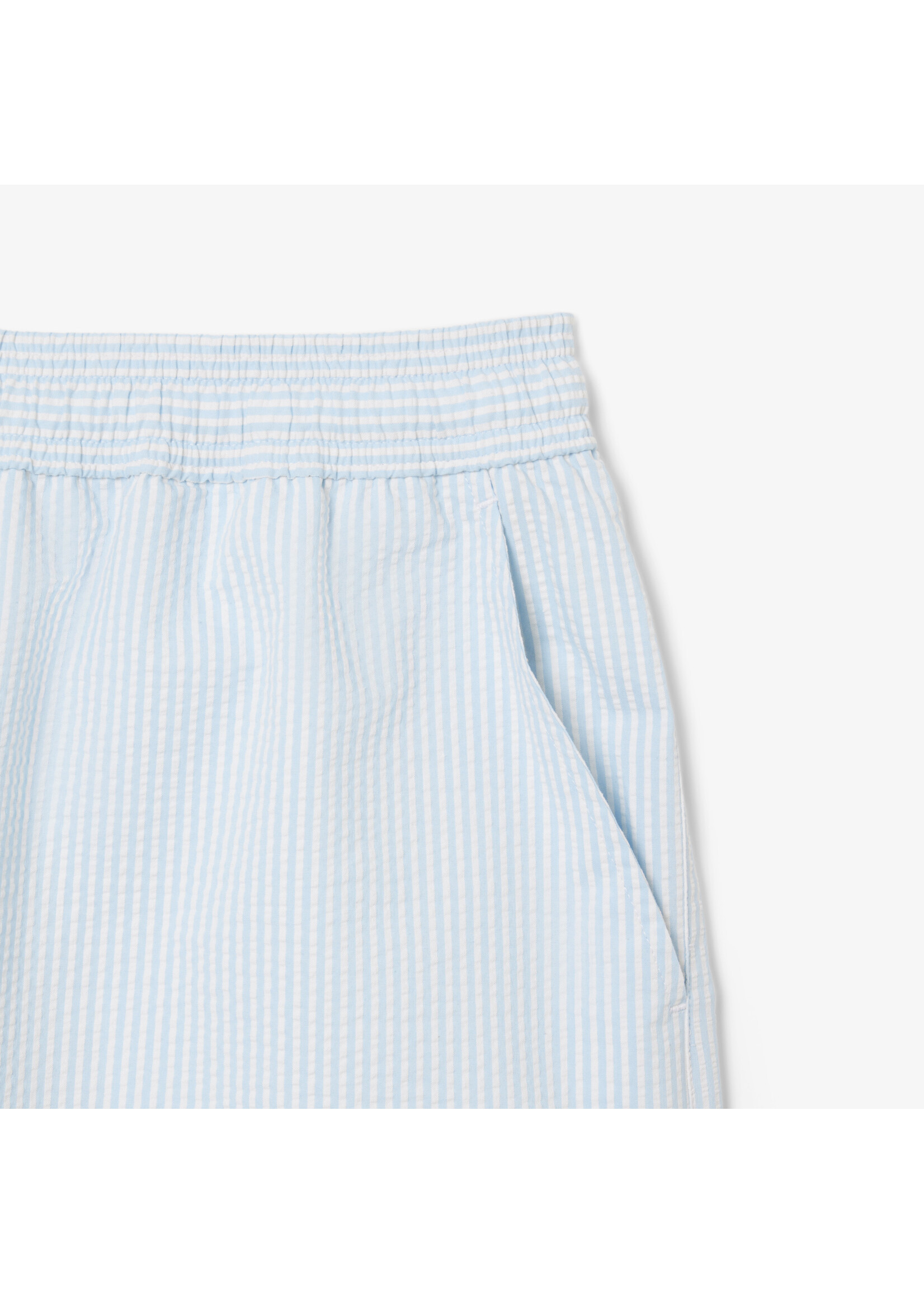 LACOSTE Short de bain mi-long rayé texturé pour homme - 2 couleurs disponibles