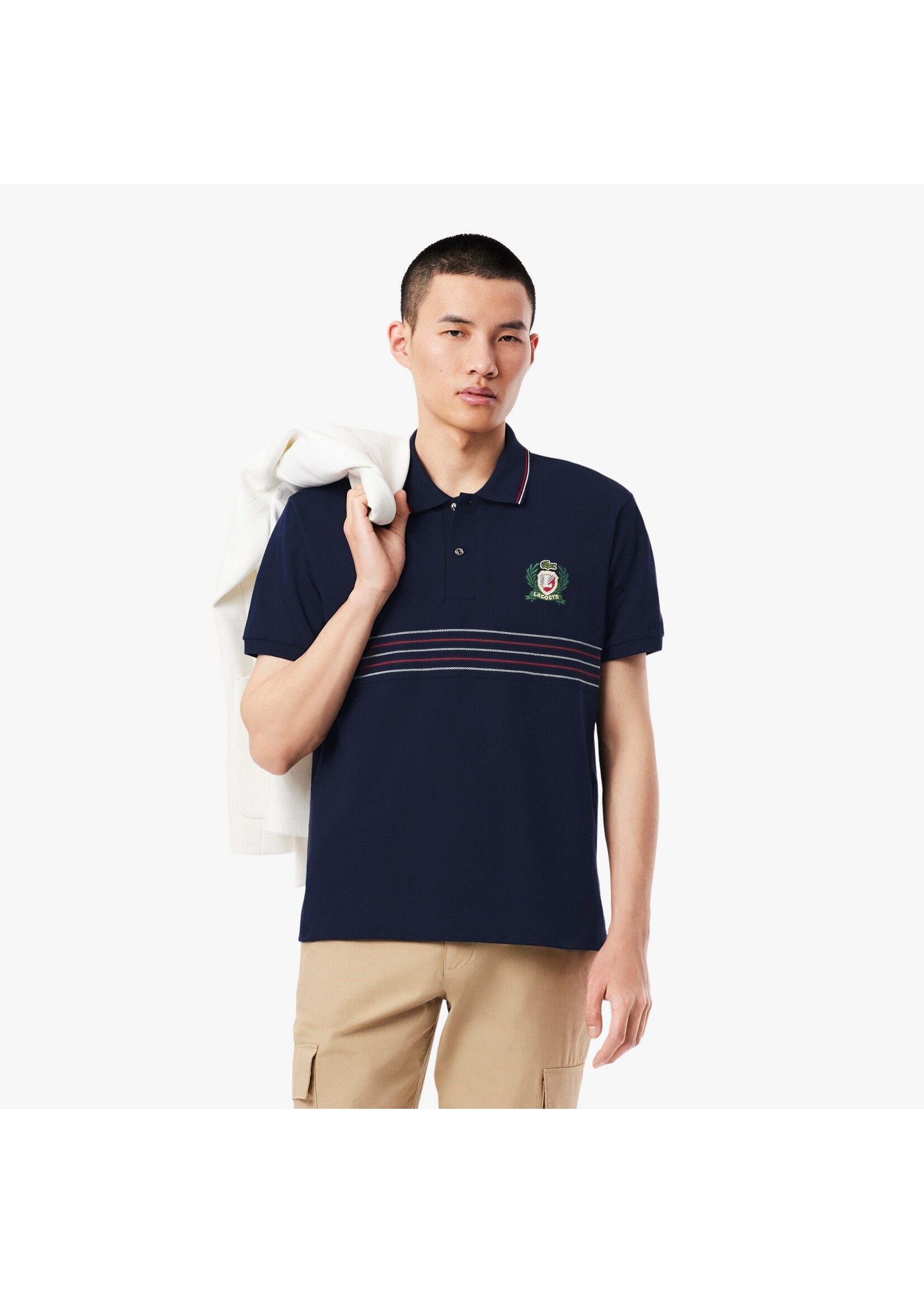 LACOSTE Men's Classic Fit L.12.12 Embroidered Shield Polo