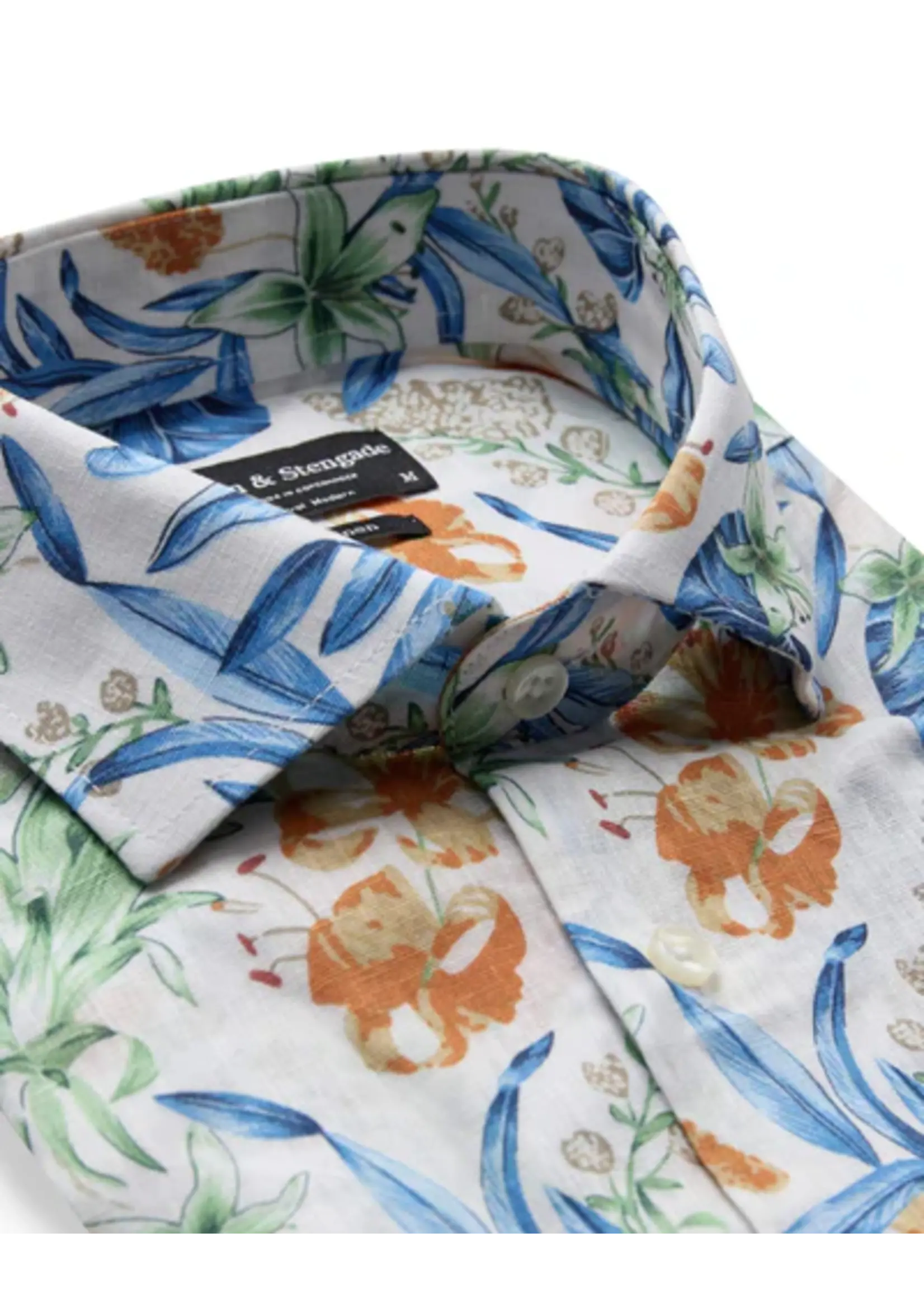 BRUUN & STENGADE Chemise MC Bruun & Stengade WALTON en mélange lin/cotton
