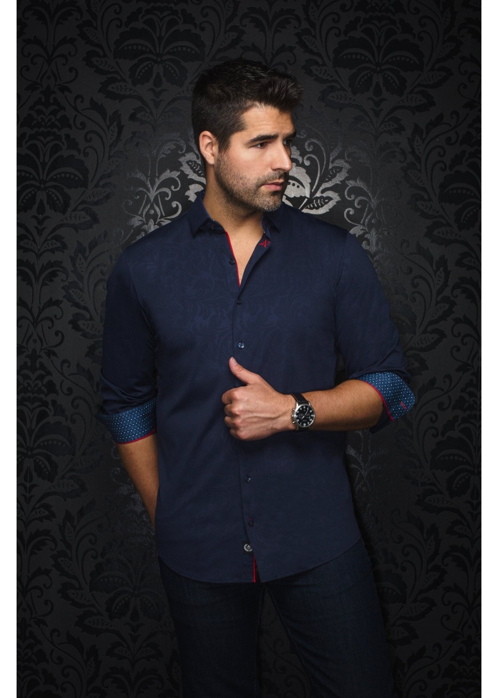 AU NOIR CHEMISE | DUNN - WHITE/BLACK/NAVY