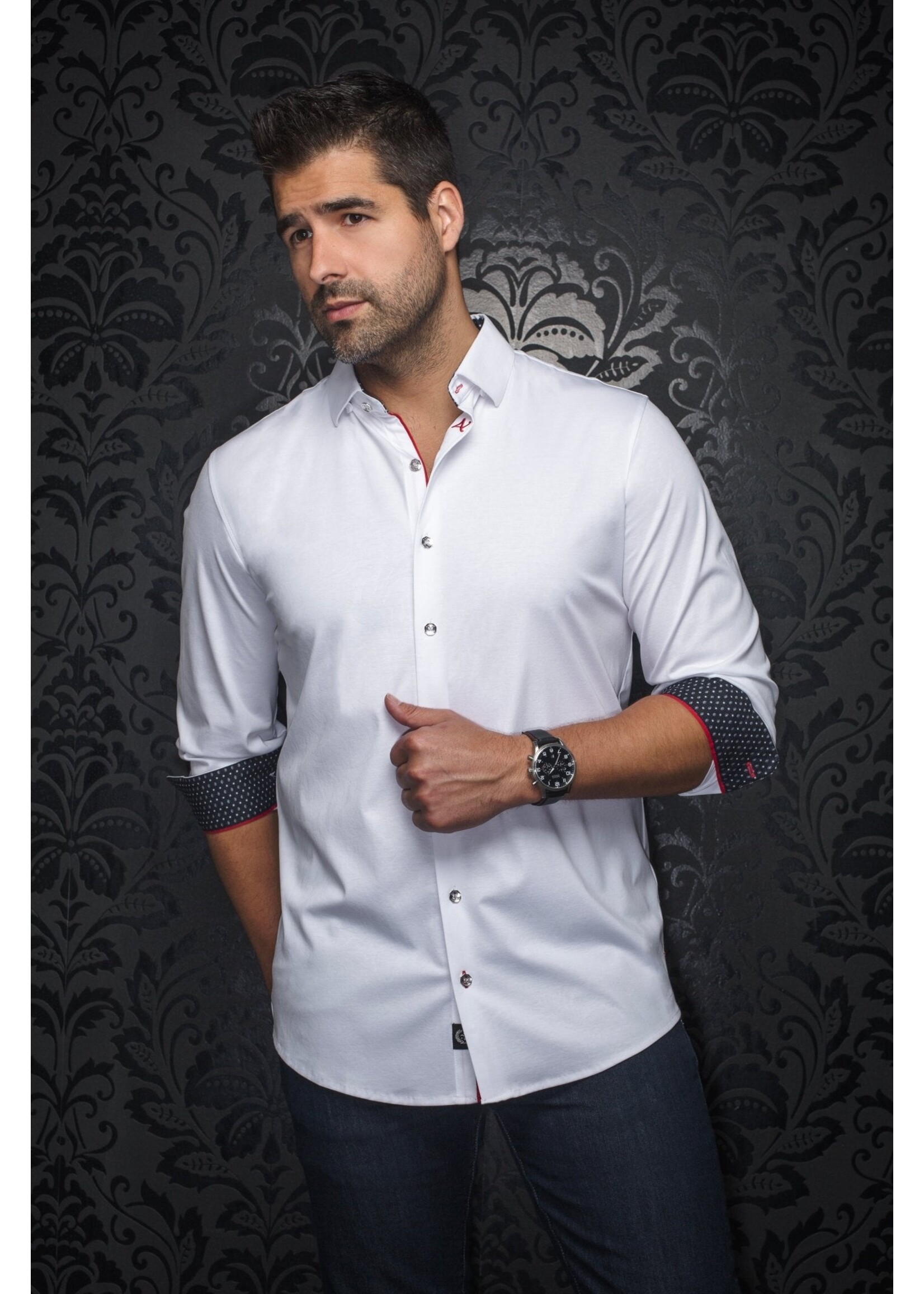 AU NOIR Chemise extensible manches longues DUNN - 3 couleurs disponibles